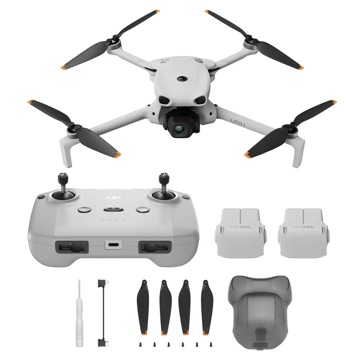 DJI Lito 1 Combo 2 Batterie Bundle, drone con fotocamera 4K, rilevamento degli ostacoli, ActiveTrack, video 4K e immagini 8K, trasmissione video 15 km, C0 (Lito 1 Combo)