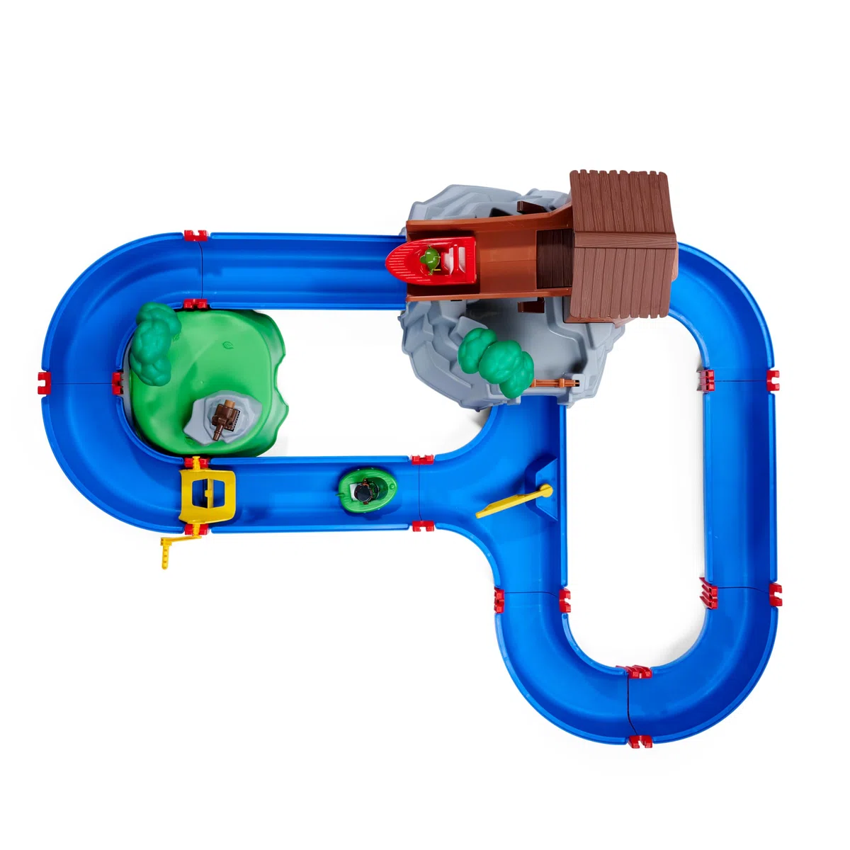 AquaPlay, Adventure Land, 8700001547, +3 Anni, Personaggi di Nils e Bo, Due barhe Incluse, Grotta con Cascata, Cannone spara Acqua