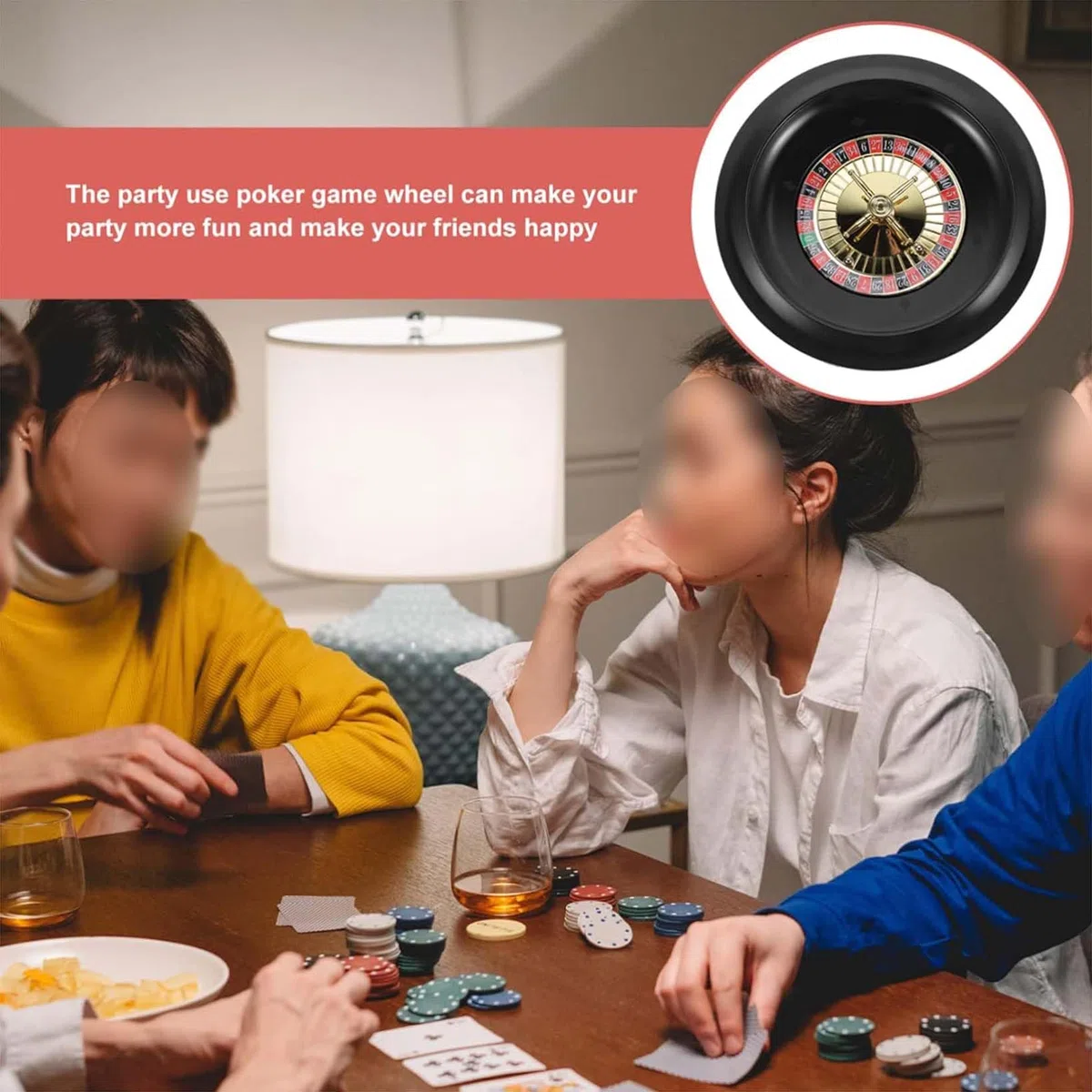 Ruota della Roulette in Legno Portatile - Gioco da Tavolo Casino Set Solido di Intrattenimento per Tempo Libero, 001