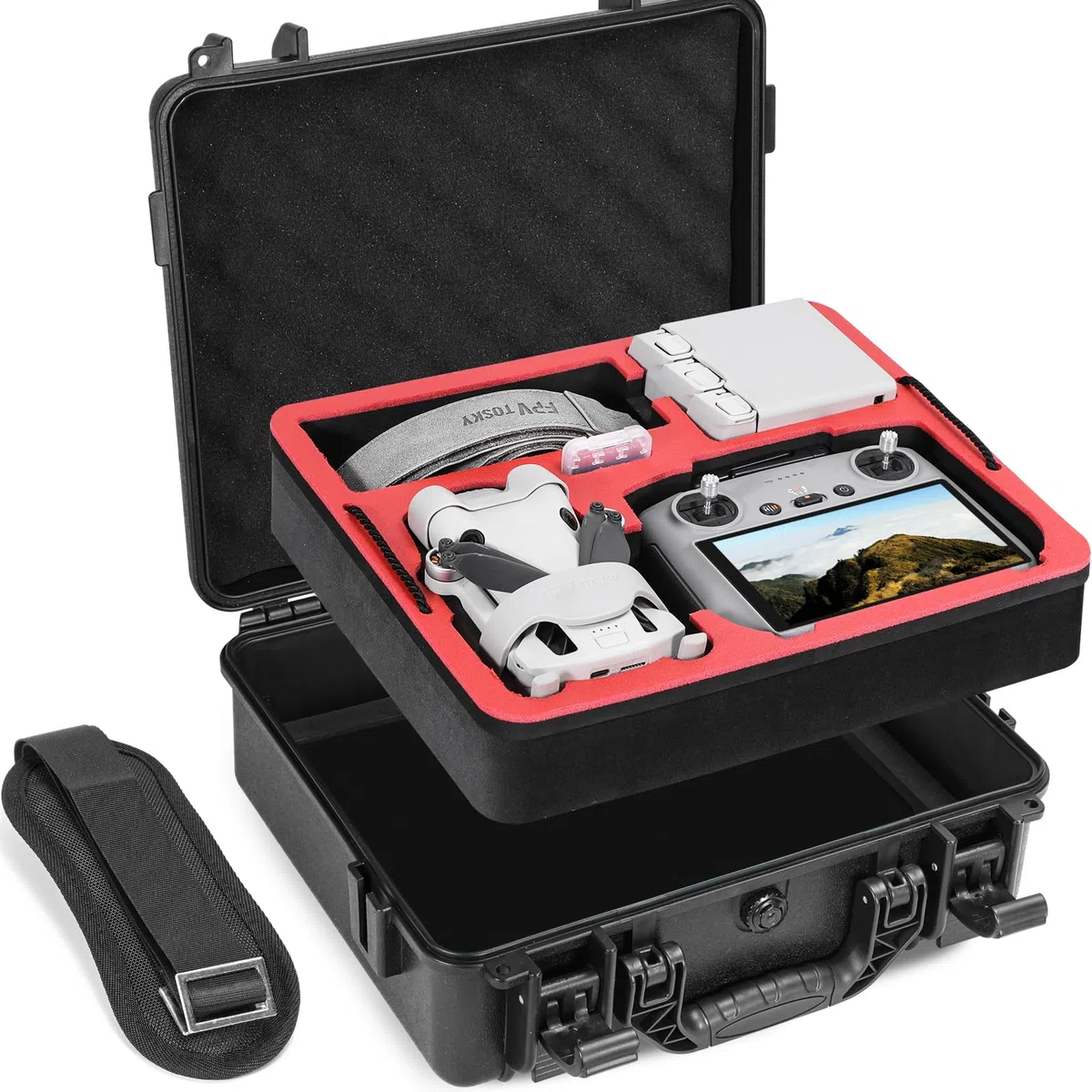 FPVtosky Custodia per DJI Mini 4 Pro I Compatto I Doppio Strato I Impermeabile - Custodia per DJI Mini 4 Pro Fly More Combo Kit, Accessori per la custodia del drone