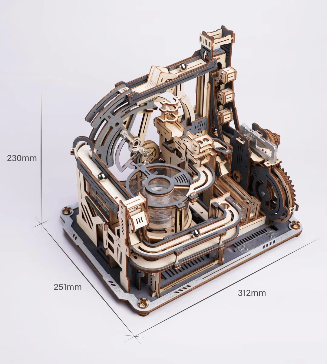 ROKR Puzzle 3D in Legno Piste da Corsa Elettrica Idea Regalo per Uomini Night City 2.0 (Marble Spaceport)