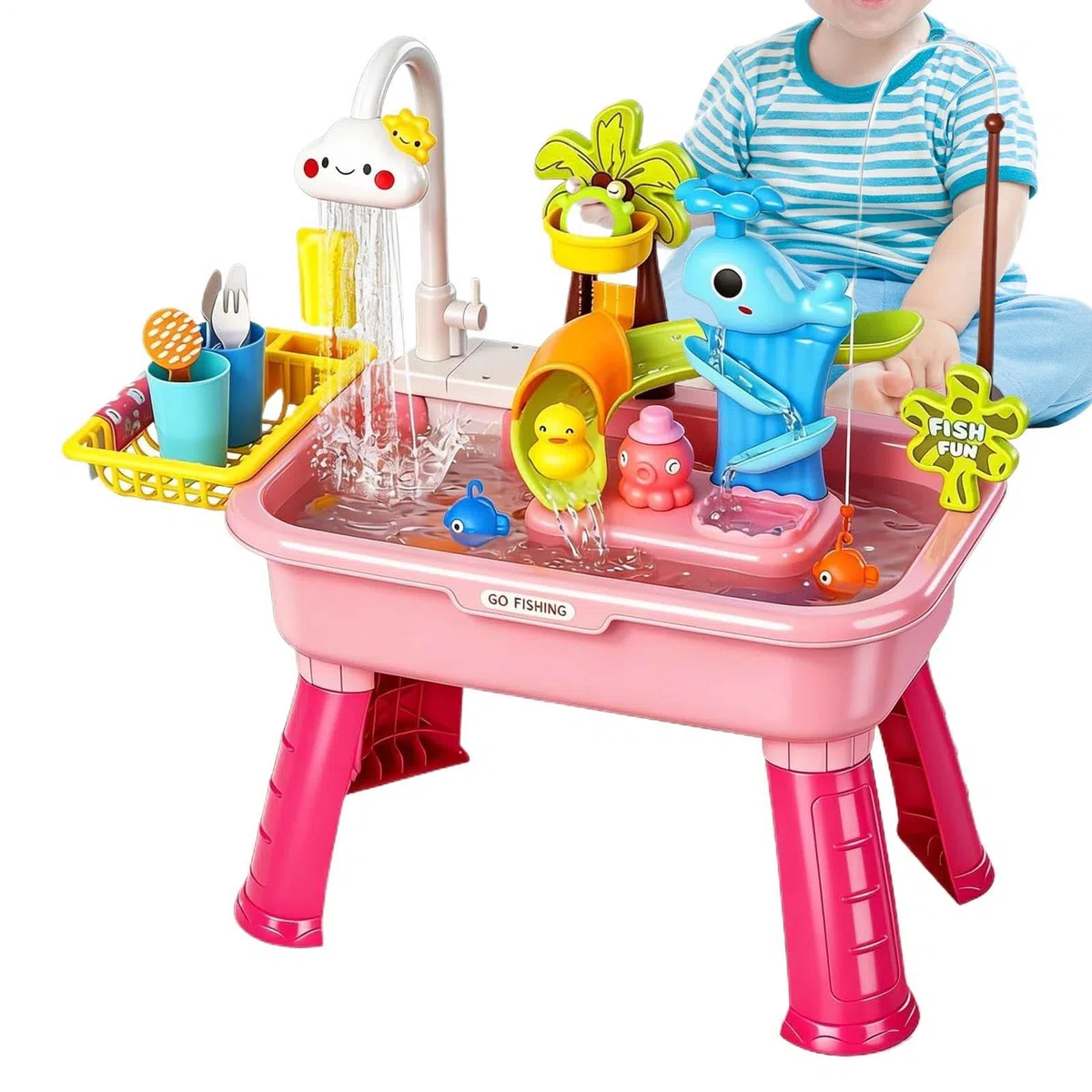 Giocattolo Per Bambini | Tavolo D'Acqua Elettrico A Batteria Con Rubinetto Divertente,Giocattoli Educativi,Per Bambini E Bambine Casa Giardino Asilo Scuola Materna E Scuola 'Infanzia