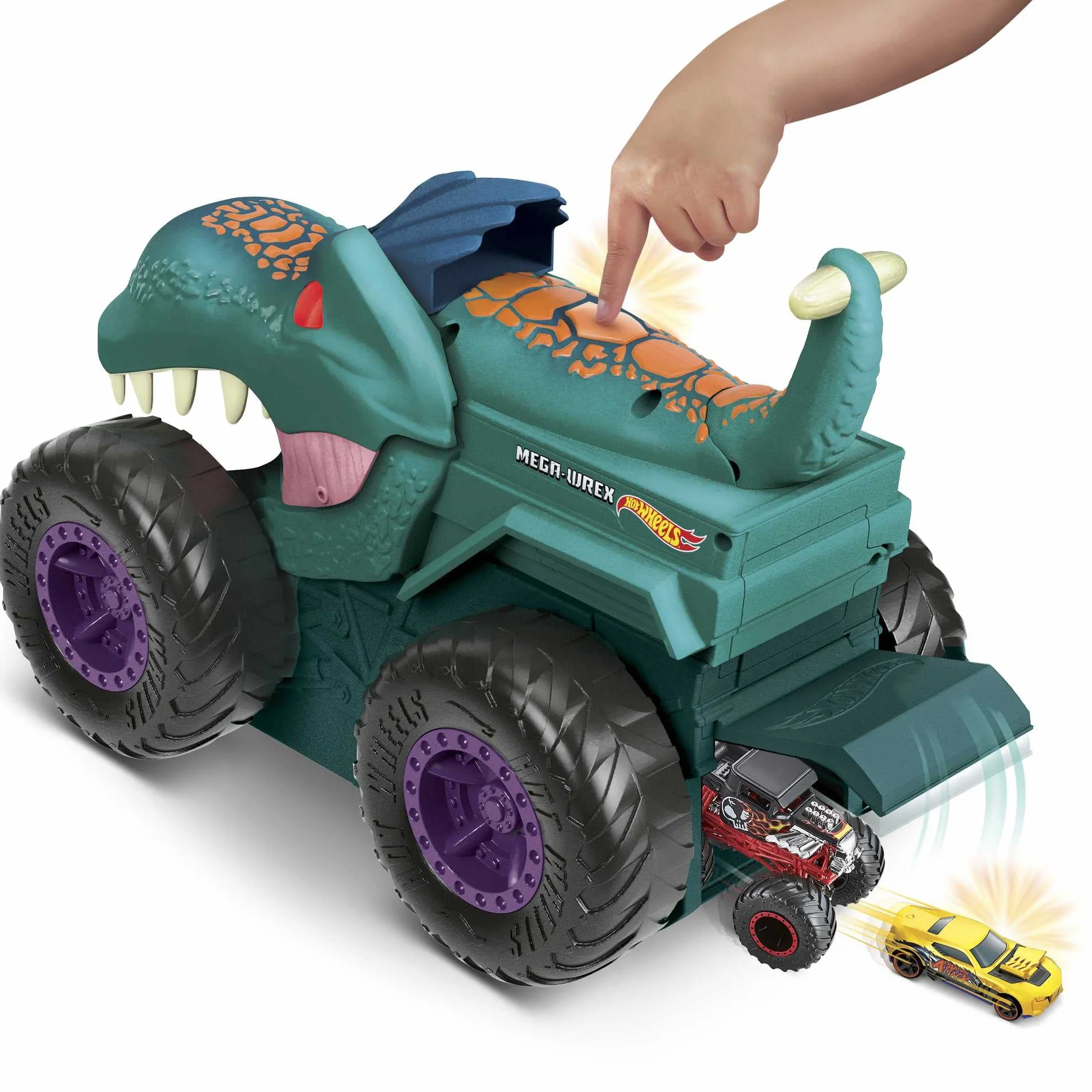 Hot Wheels - Veicolo Monster Trucks Mega Wrexdivora Veicoli, dai 3 Anni in Su, GYL13