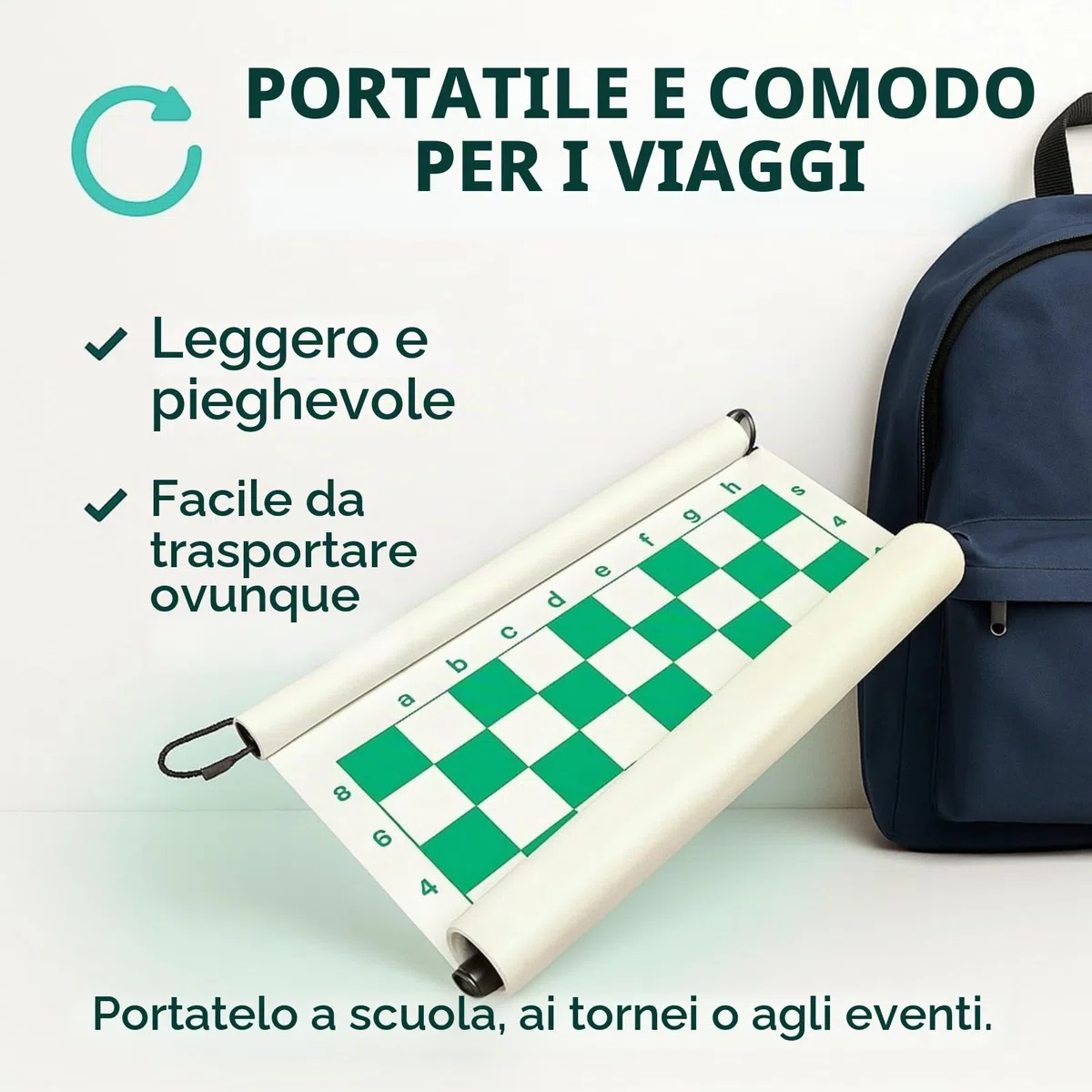 KD Willmax Scacchiera da appendere alla parete con pezzi magnetici | Espositore arrotolabile da 68,6 cm