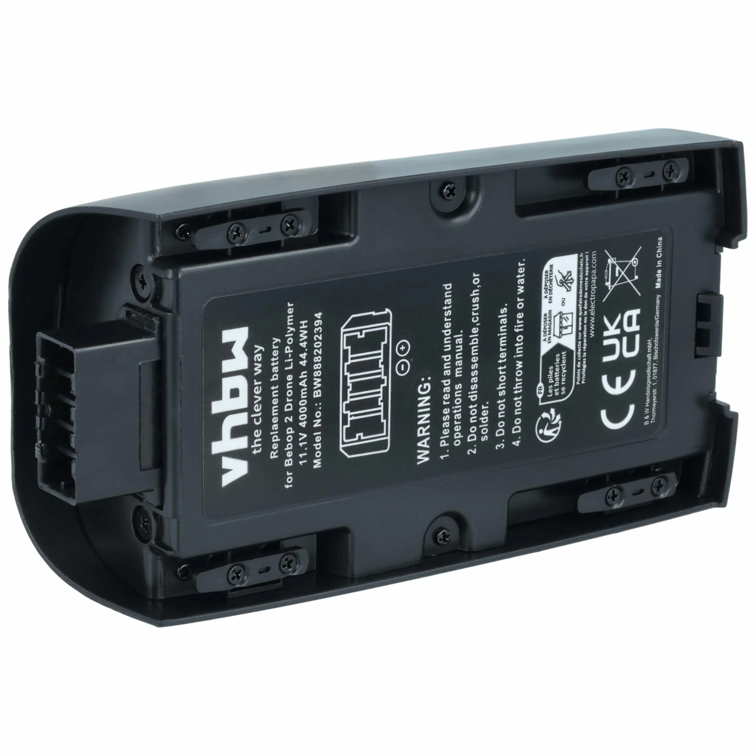 vhbw batteria compatibile con Parrot Bebop 2, 2 Pro drone quadricottero multicottero (4000mAh, 11,1V, Li-Poly)