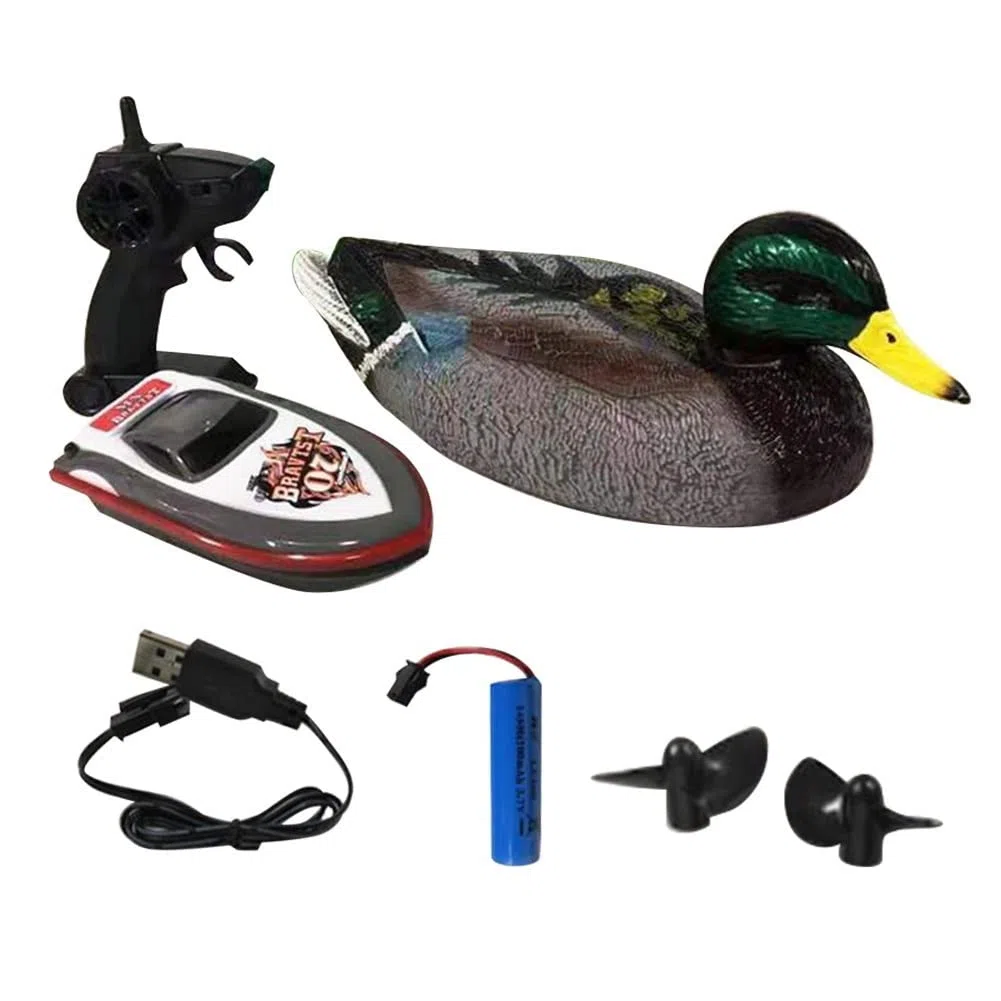 V201 RC Boat RC Duck Boat 2.4Ghz Caccia Motion Duck Boat Impermeabile per Piscina Pond Garden Decor