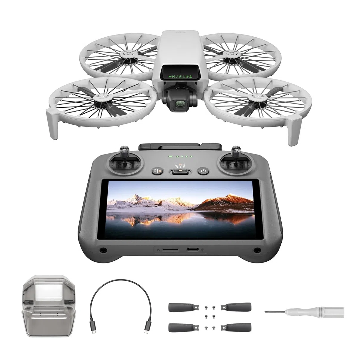 DJI Flip (RC2 con schermo), Drone Follow Me con Fotocamera UHD 4K per Adulti, Pesa Meno di 249g, Stabilizzatore a 3 Assi, Trasmissione Video da 13 km, Decollo Dalla Mano, 31 minuti di volo