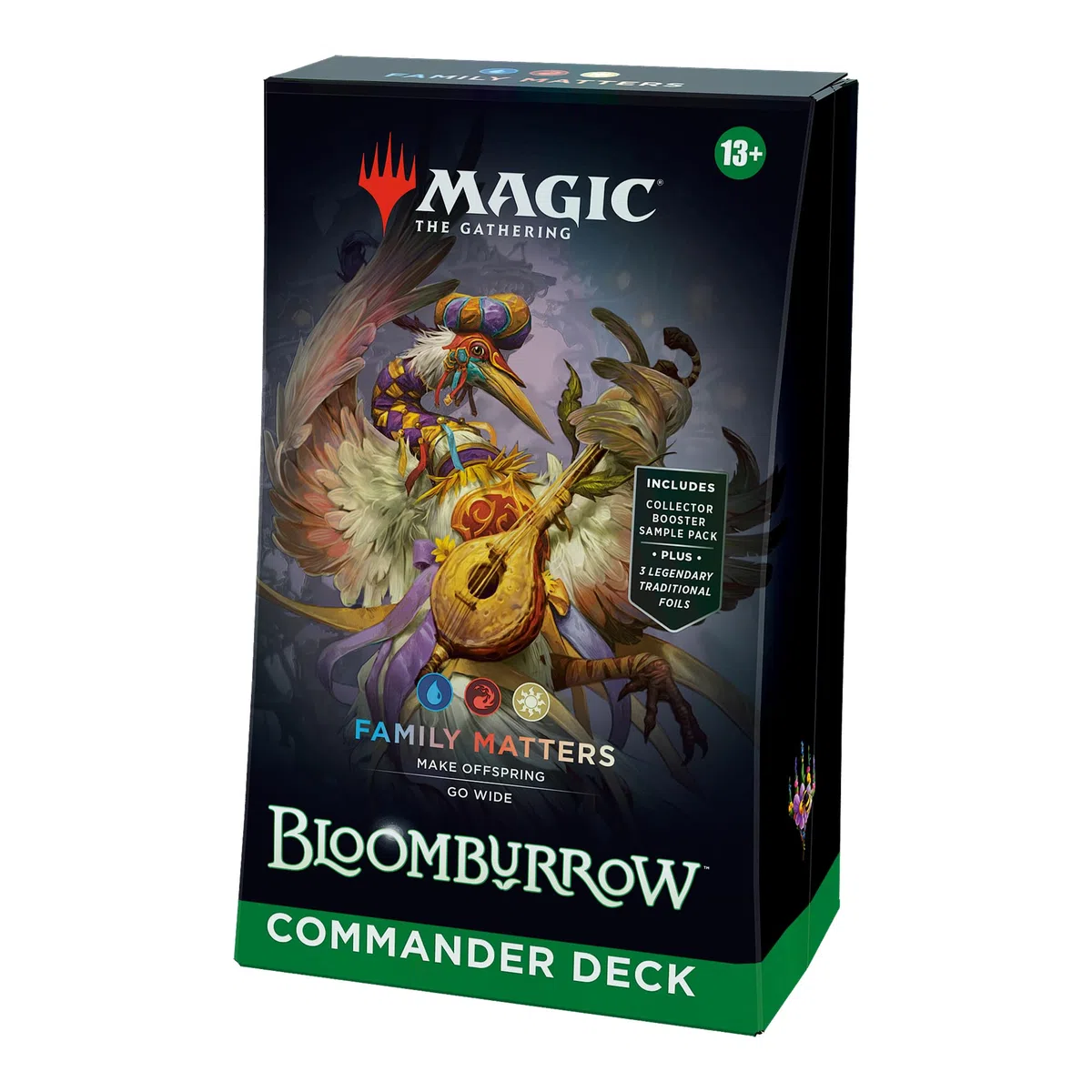 Mazzo Commander di Magic: The Gathering Bloomburrow - La Famiglia Conta (mazzo da 100 carte, Collector Booster sample pack da 2 carte + accessori) (English Version)