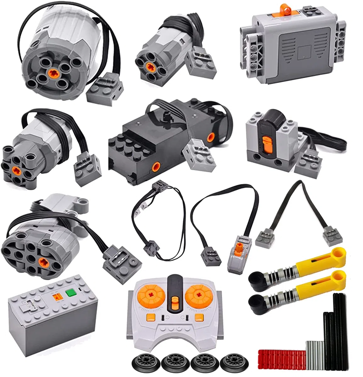32pcs Power Function Kit Set Batteria del motore Ricevitore del telecomando a infrarossi Treno Motore a velocità regolabile compatibile con le parti Lego Technic