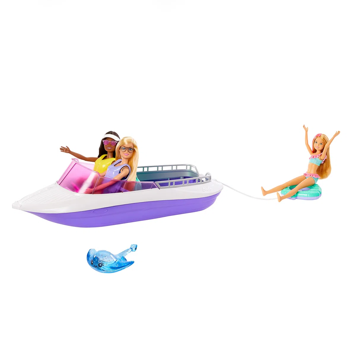 Barbie - Sirene playset con 2 barca galleggiante da 46 cm con fondo trasparente e accessori, Giocattolo per Bambini 3+ Anni, HHG60