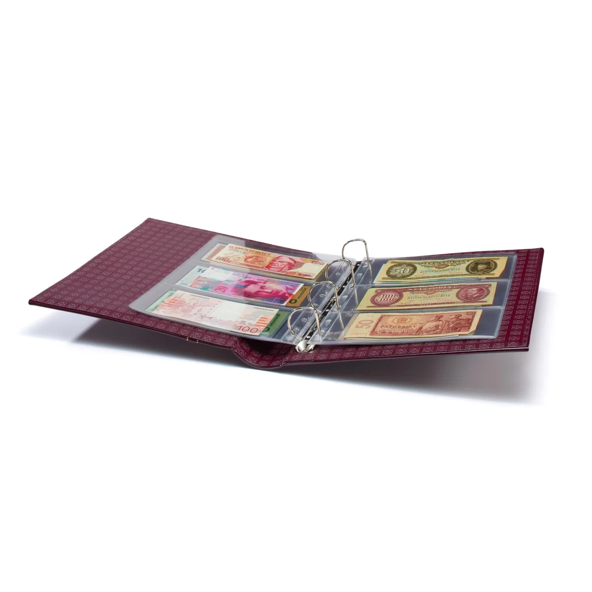 Leuchtturm 300787 Album per Monete Grande - Raccoglitore ad Anelli per l'autoprogettazione in Design Classico - Incluso Astuccio - Rosso