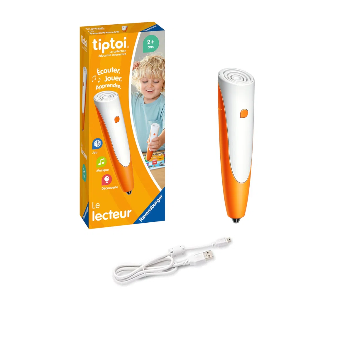 Ravensburger - tiptoi® - Giocatore interattivo - Gioco educativo elettronico, senza schermo - A partire da 2 anni - Versione francese - Storie, suoni, giochi e musica - 00 178
