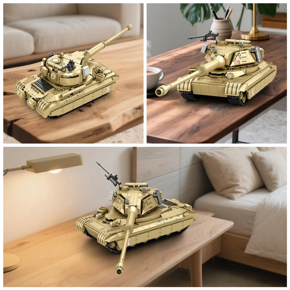 Reobrix 60TP Tank (77036) - Set da collezione con licenza ufficiale da 1128 pezzi, in scala 1:28, per appassionati di militari, adulti e ragazzi