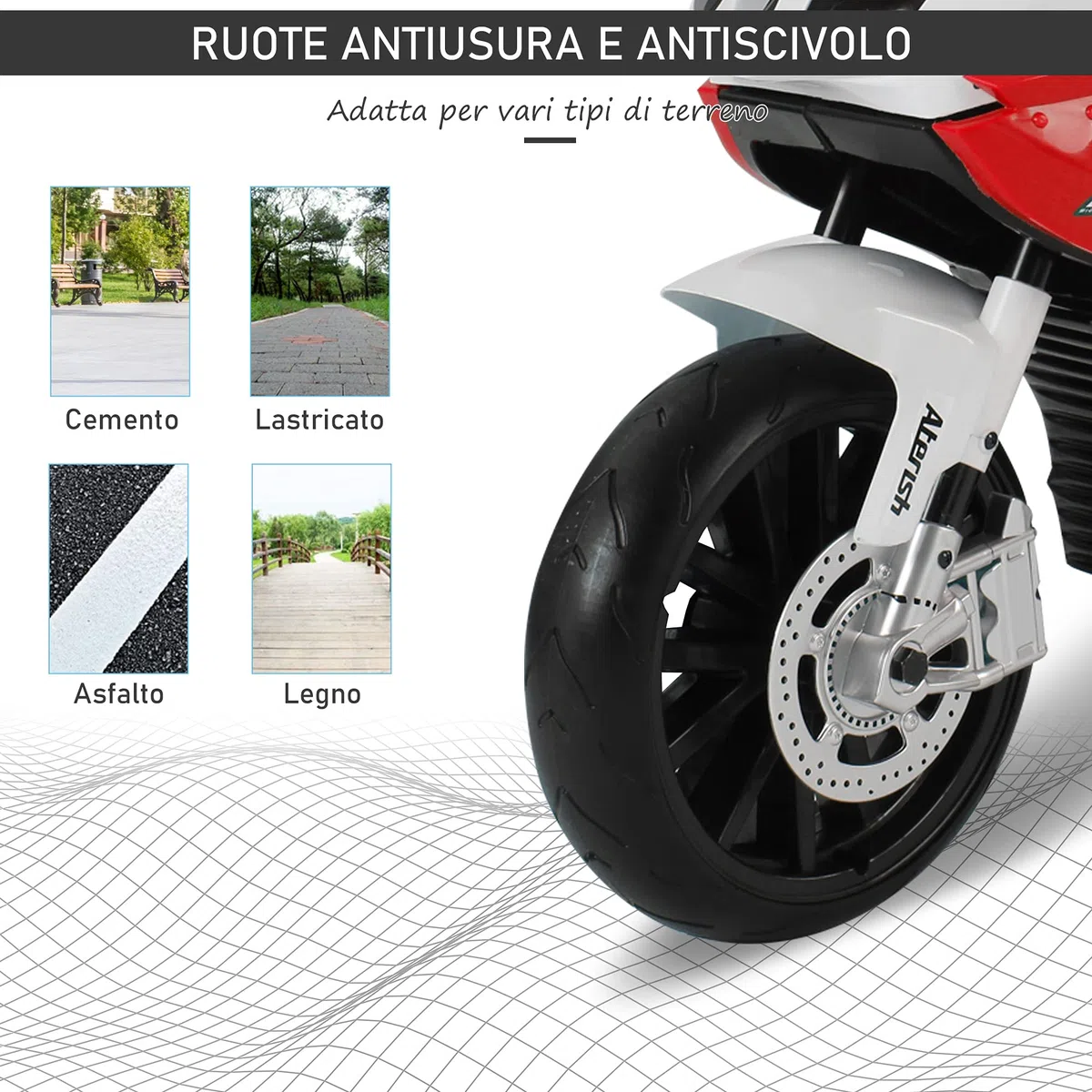 HOMCOM Moto Elettrica per Bambini 3-8 Anni con Licenza BMW, Velocità 2.5-5Km/h, Motocicletta Elettrica con Batteria 12V, Rotelle e Luci, 110x47x69 cm, Nero e Rosso