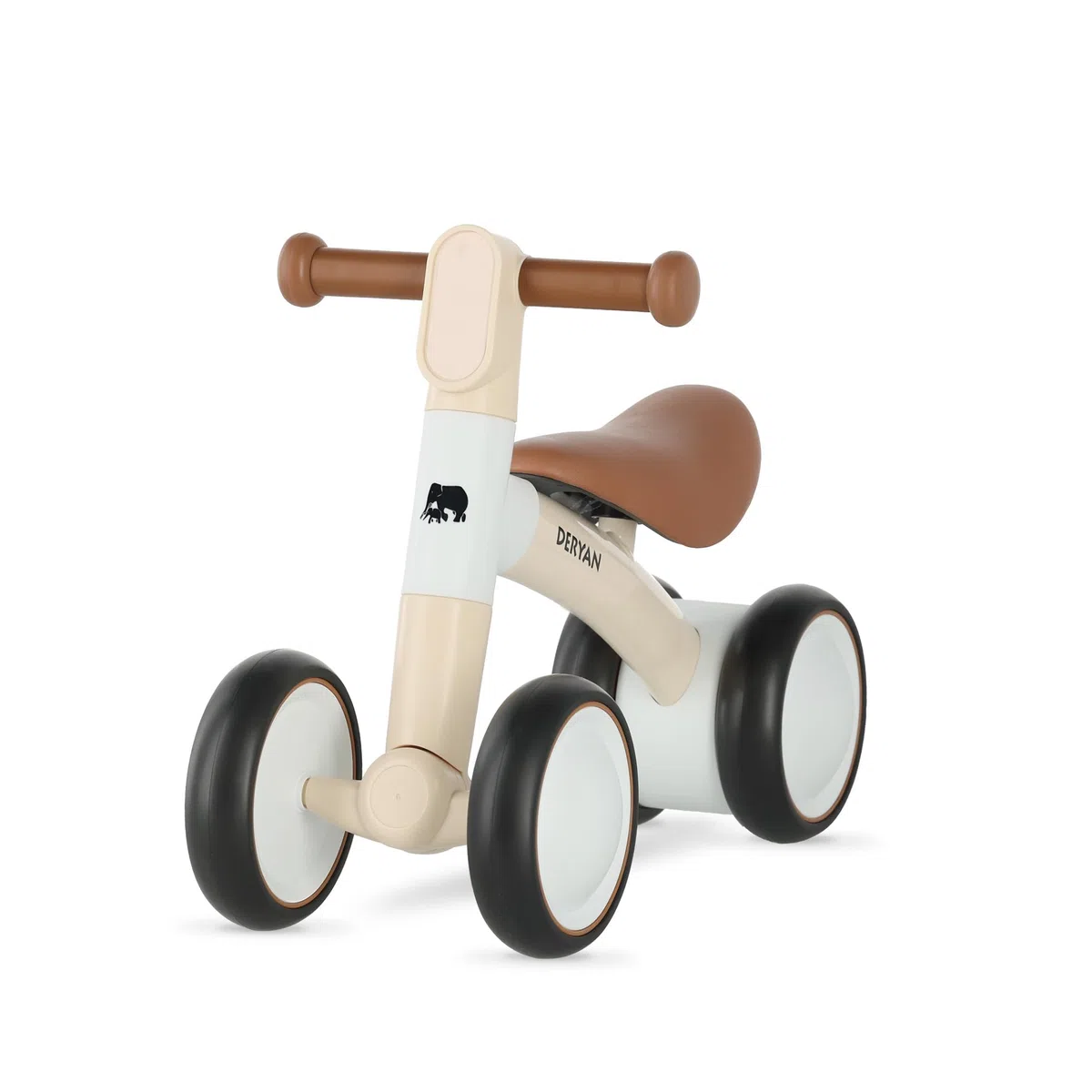 Deryan Milo - Bicicletta da equilibrio, altezza regolabile, da 18 mesi, leggera e stabile, colore: crema