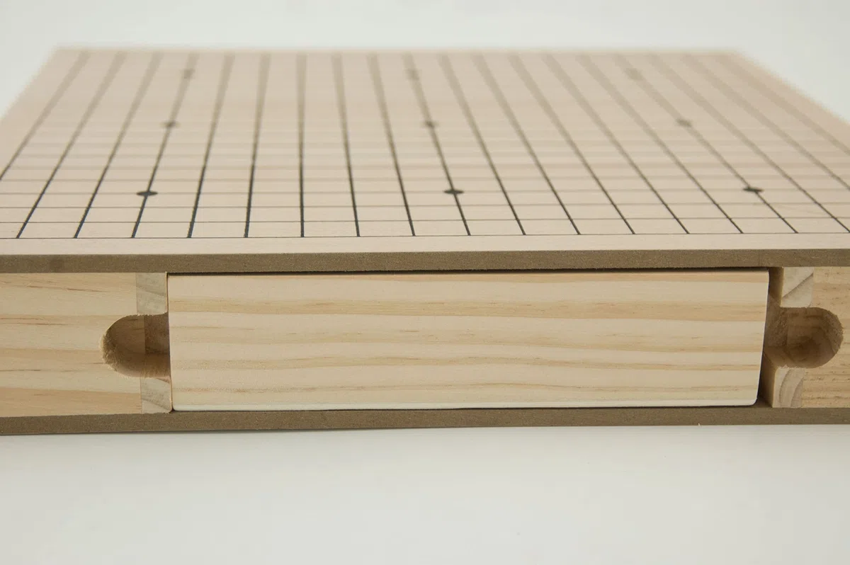 Wooden Go Board Box Set with Drawers And Wooden Stones (19 x 19 Go Set)
