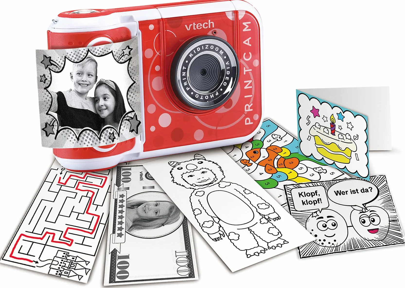VTech KidiZoom Print Cam - Fotocamera istantanea per bambini con funzione di stampa, selfie e video, effetti, giochi e altro, per bambini dai 4 ai 12 anni