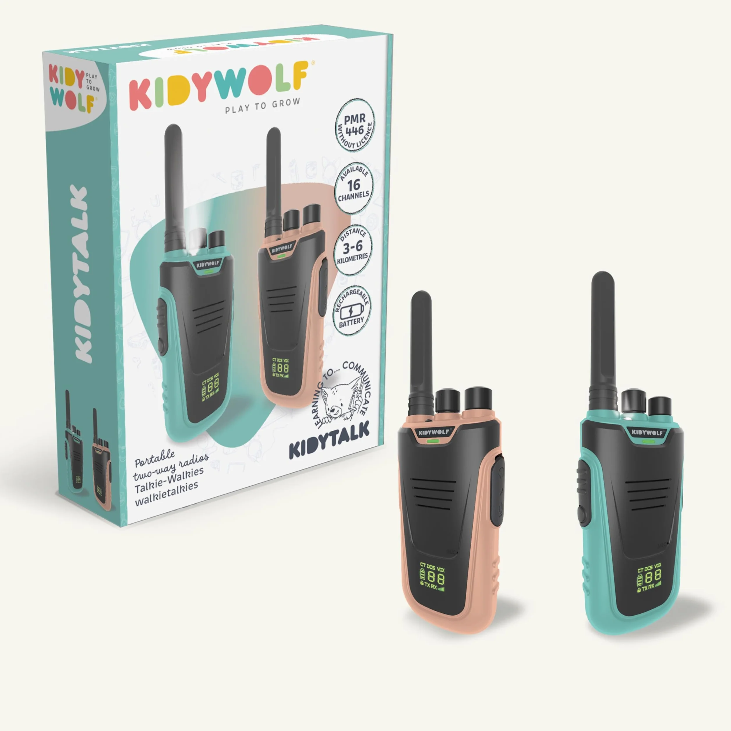 Kidywolf Kidytalk KIDYTALK-NC - Walkie Talkie 2 pezzi