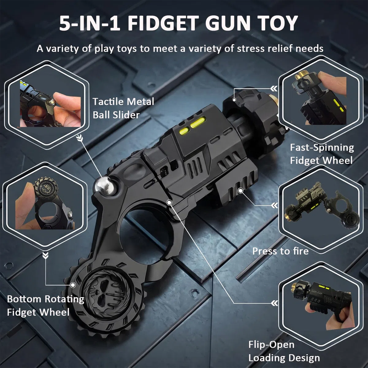 Metallo Pistola Giocattolo EDC,20 Proiettili Morbidi Giocattolo Antistress Molteplici Modalità Di Gioco Soft Bullet Guns Toy Con Mini Disco In Acciaio,Da Collezionare/Regalare