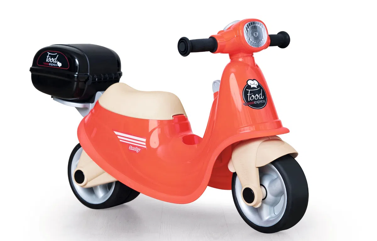 Smoby, Scooter Cavalcabile Food Delivery, 7600721007, età + 18 Mesi