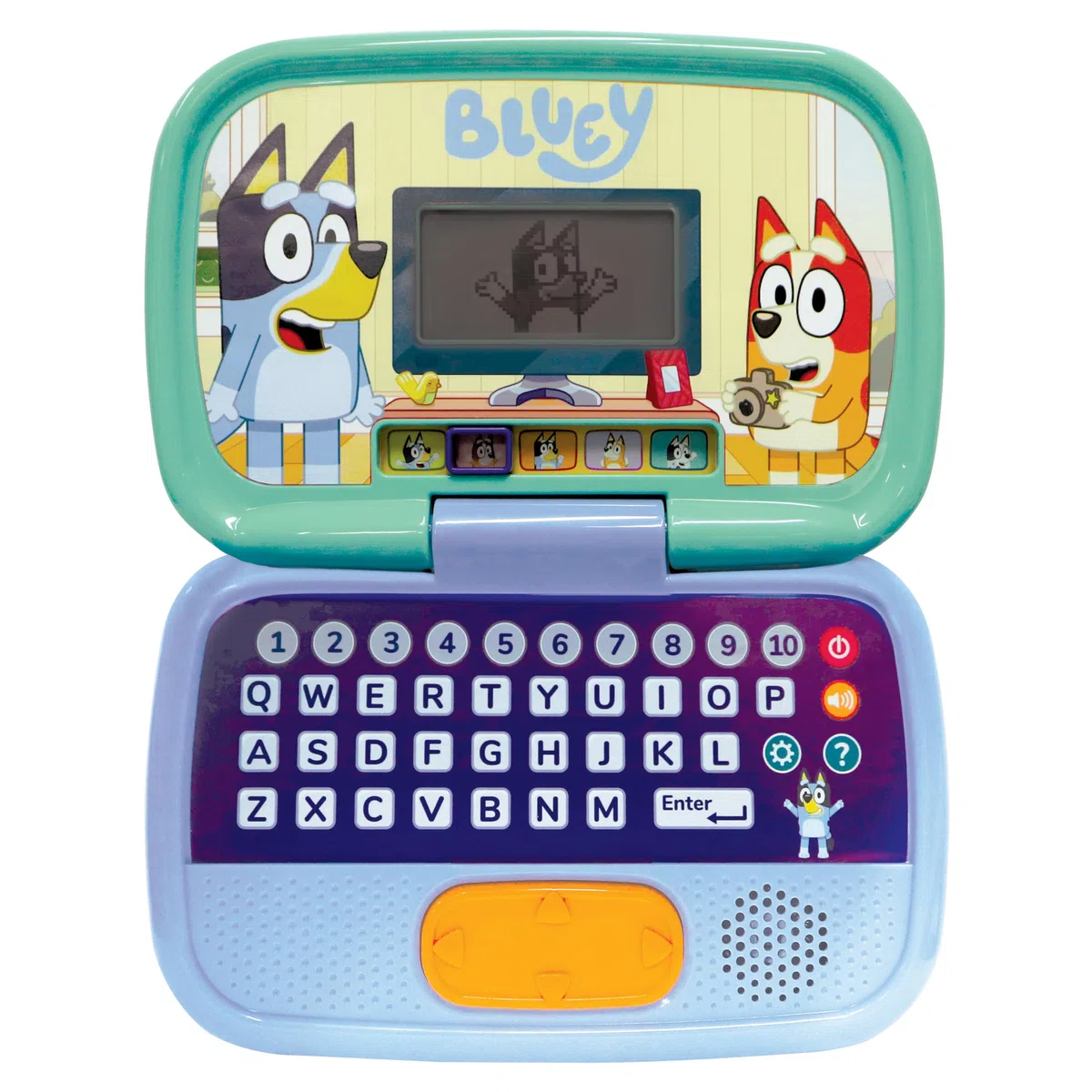 VTech - Computer attività Bluey, Computer per bambini con schermo retroilluminato, 10 attività e giochi educativi, regalo per bambini da 3 a 7 anni, contenuto spagnolo