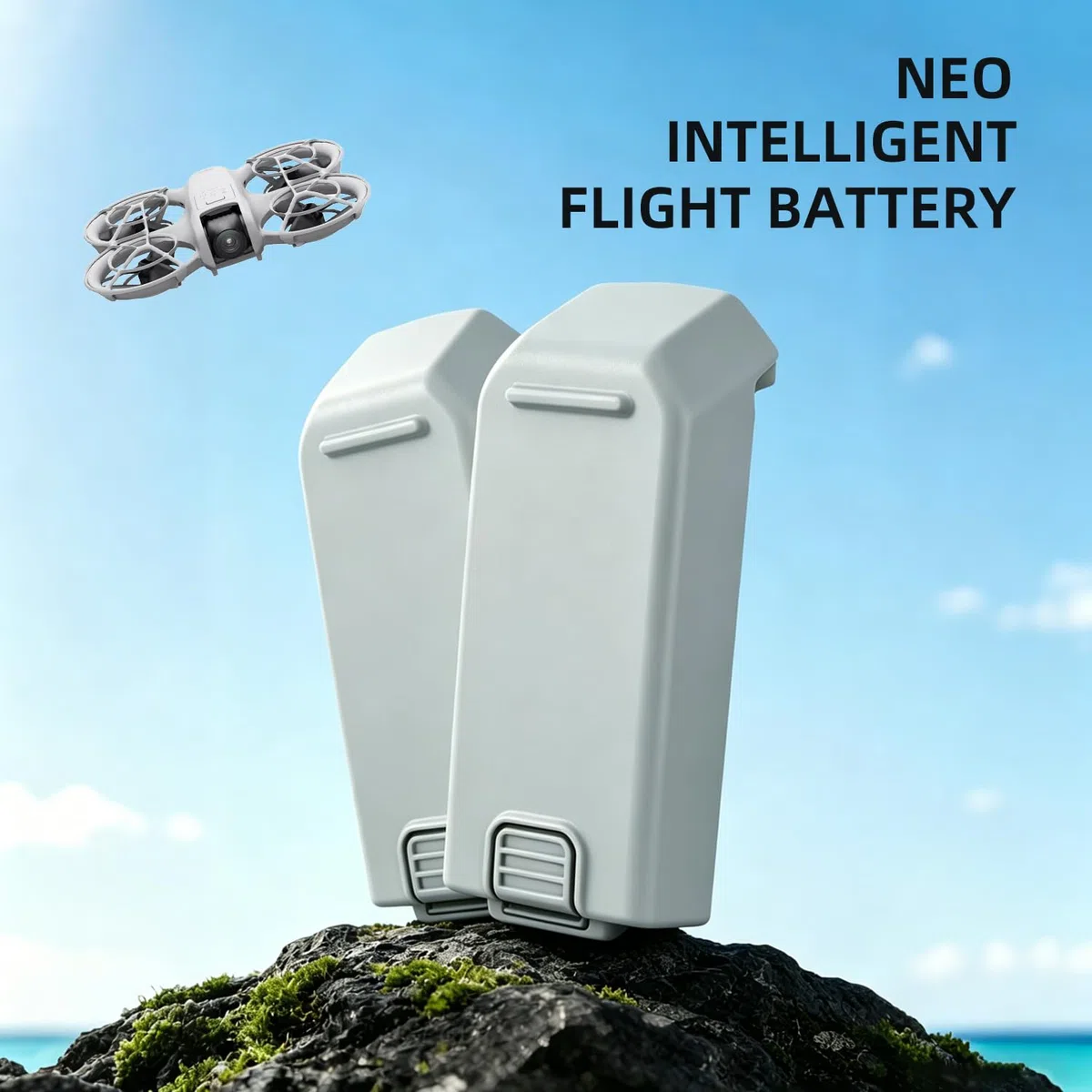 Confezione da 2 batterie DJI Neo da 1435 mAh, batteria agli ioni di litio di ricambio intelligente, 18 minuti di volo, compatibile con drone DJI Neo