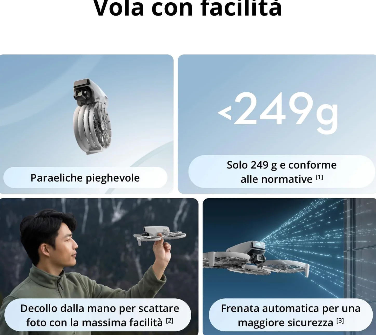 DJI Flip (RC2 con schermo), Drone Follow Me con Fotocamera UHD 4K per Adulti, Pesa Meno di 249g, Stabilizzatore a 3 Assi, Trasmissione Video da 13 km, Decollo Dalla Mano, 31 minuti di volo