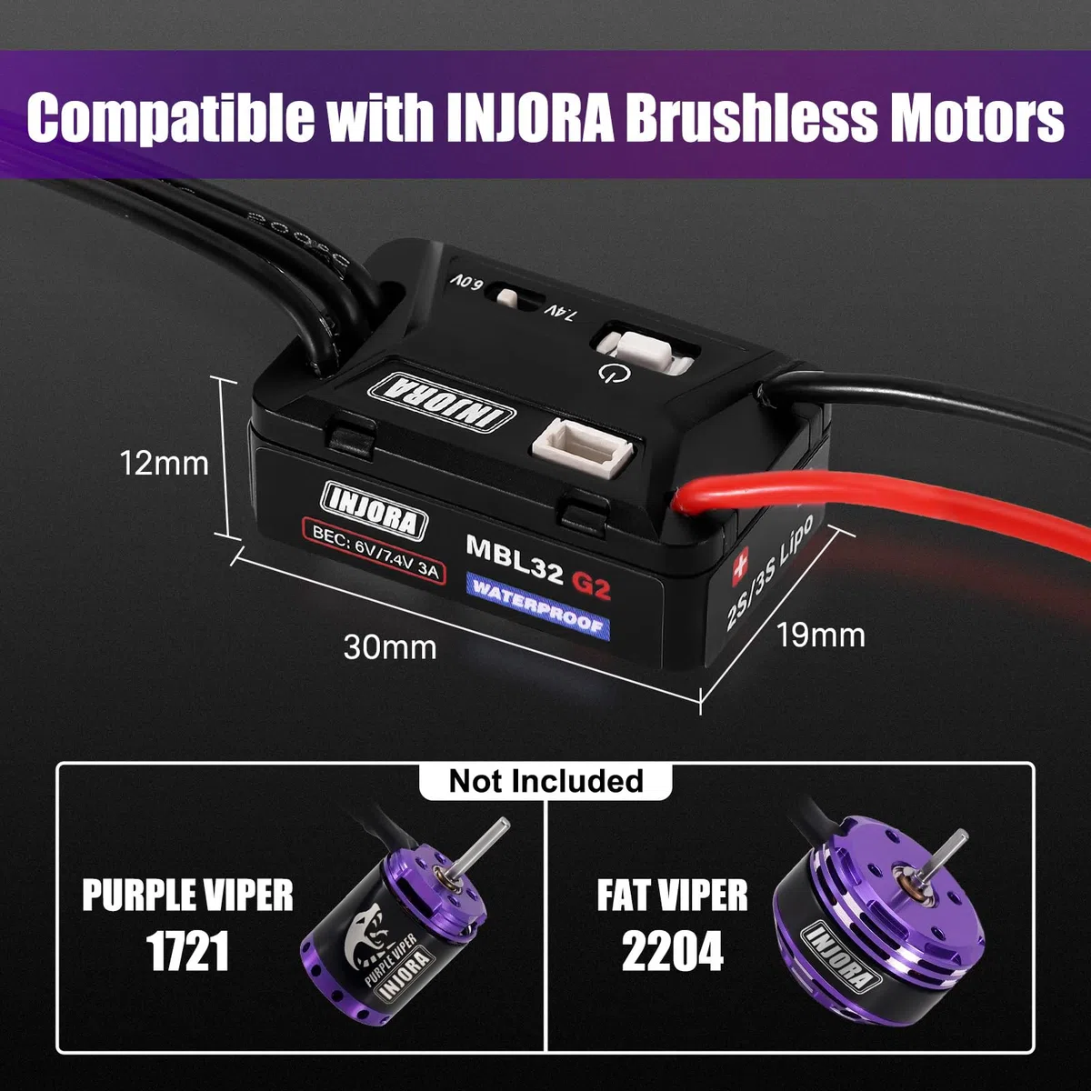 INJORA MBL32 G2 ESC Micro Brushless Impermeabile con Tutorial per RC Crawler 1/24 1/18 TRX4M Ascent18 SCX24