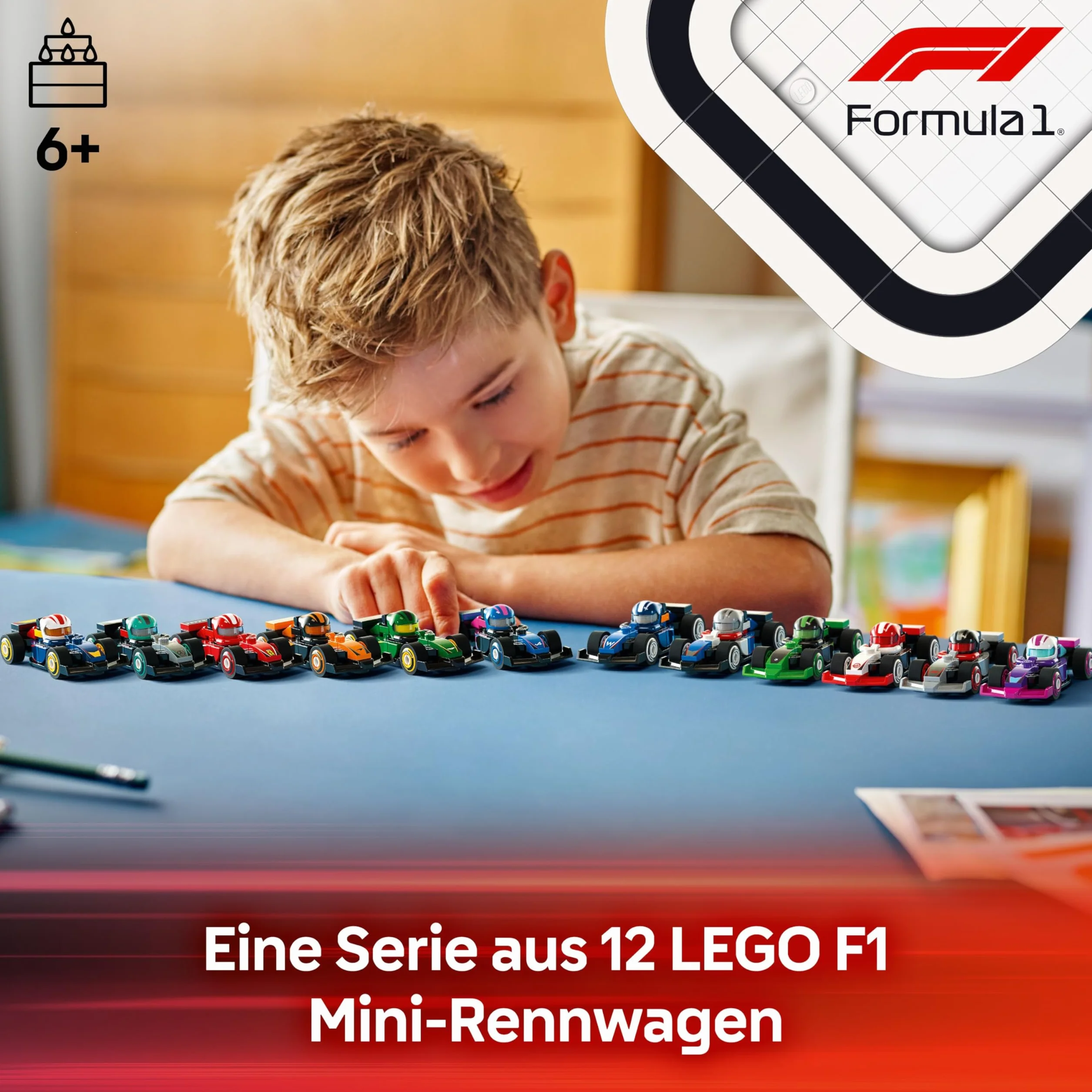 BRICK Flip Serie di auto da corsa Lego F1 con 12 auto di Formula 1: set completo di minifigure Lego Serie