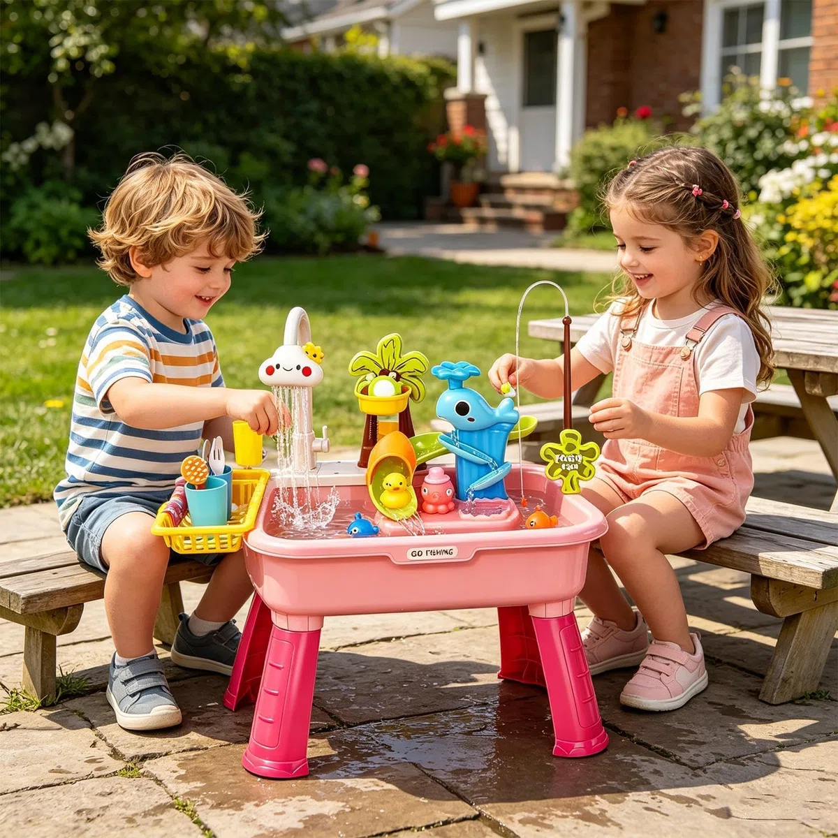 Giocattolo Per Bambini | Tavolo D'Acqua Elettrico A Batteria Con Rubinetto Divertente,Giocattoli Educativi,Per Bambini E Bambine Casa Giardino Asilo Scuola Materna E Scuola 'Infanzia