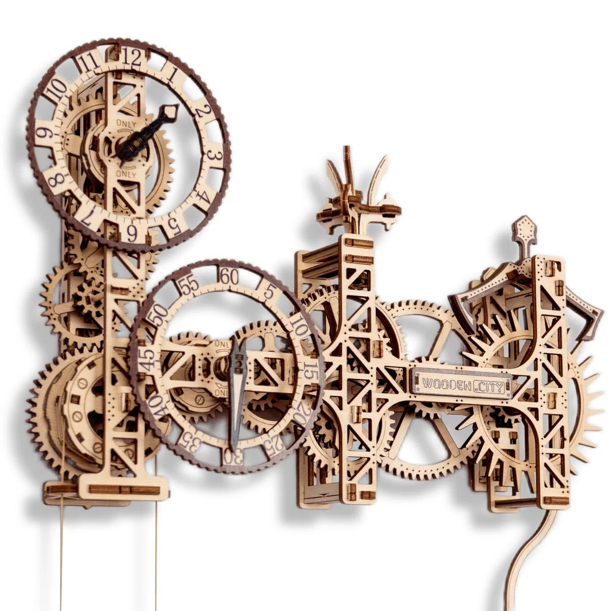 Wooden.City Orologio Steampunk v2 - Puzzle 3D in Legno per Adulti - Kit di Costruzione Fai da Te - Modello di Orologio 3D