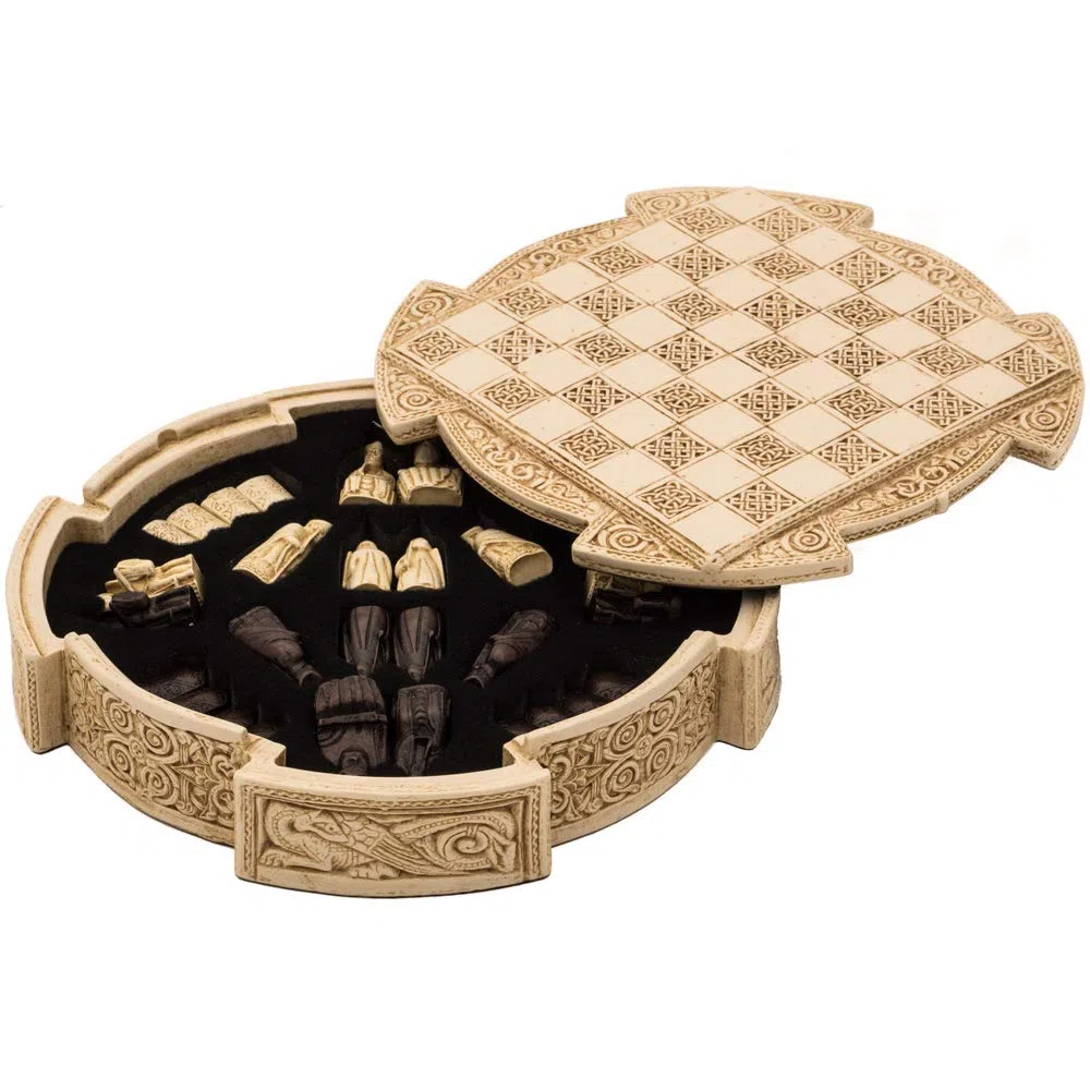 The Regency Chess Company Ltd, England Isola di Lewis Compatto Celtico Set di Scacchi 9 Pollici in Avorio