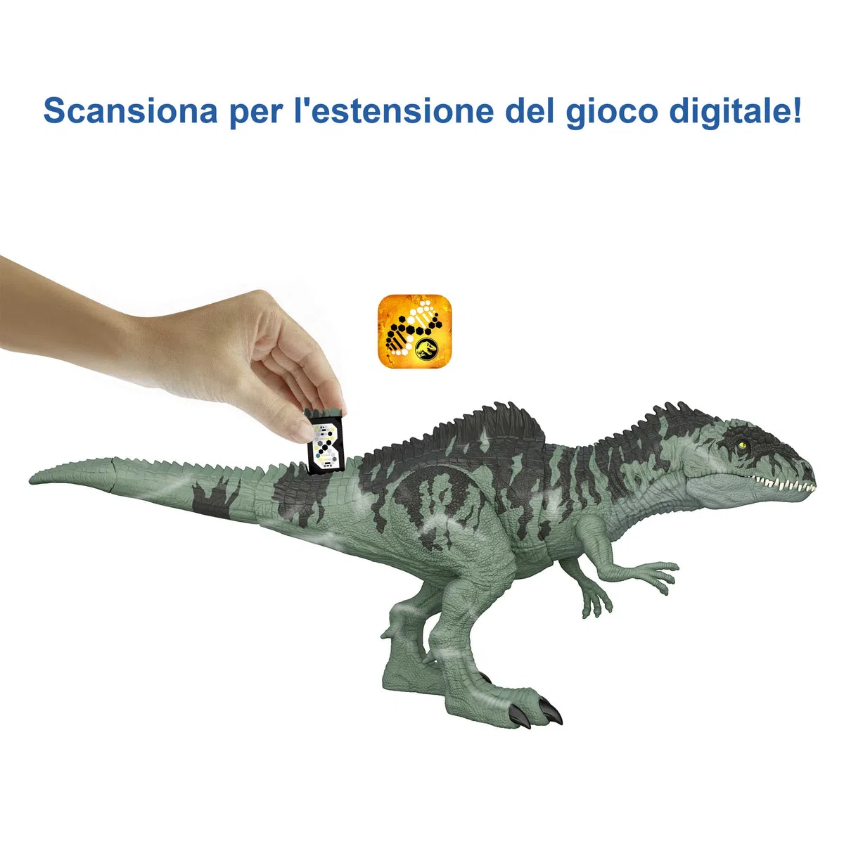 Mattel Jurassic World - Dominion GIGANTOSAURO Attacco Letale con fauci mobili, ruggito e movimenti, malvagio dinosauro carnivoro , Giocattolo e regalo per Bambini 4+ Anni, GYW86