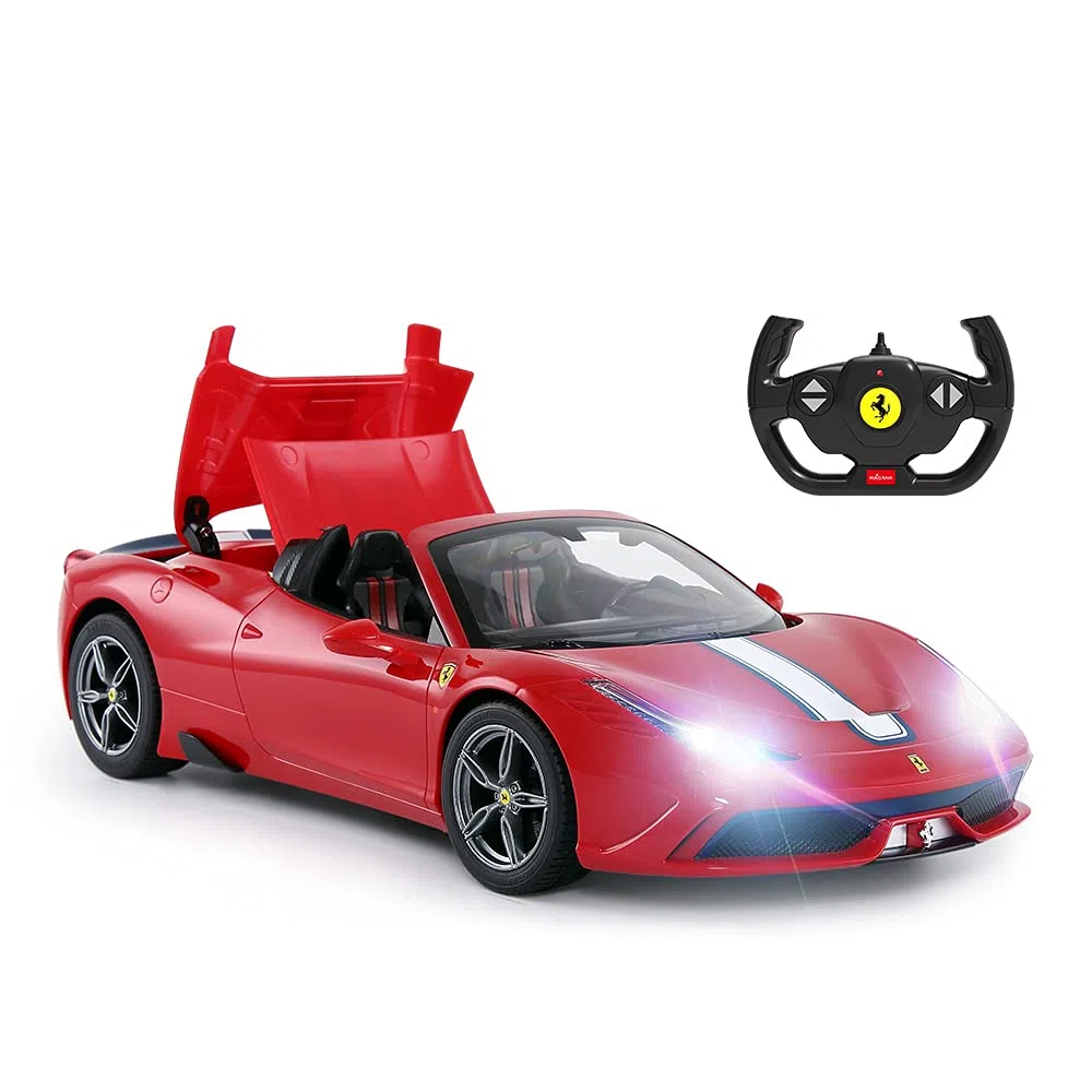 RASTAR, auto telecomandata Ferrari, Ferrari 458 Special in scala 1:14, macchina giocattolo rossa, cabriolet, apertura e chiusura automatica