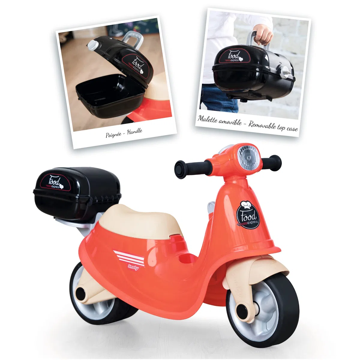 Smoby, Scooter Cavalcabile Food Delivery, 7600721007, età + 18 Mesi