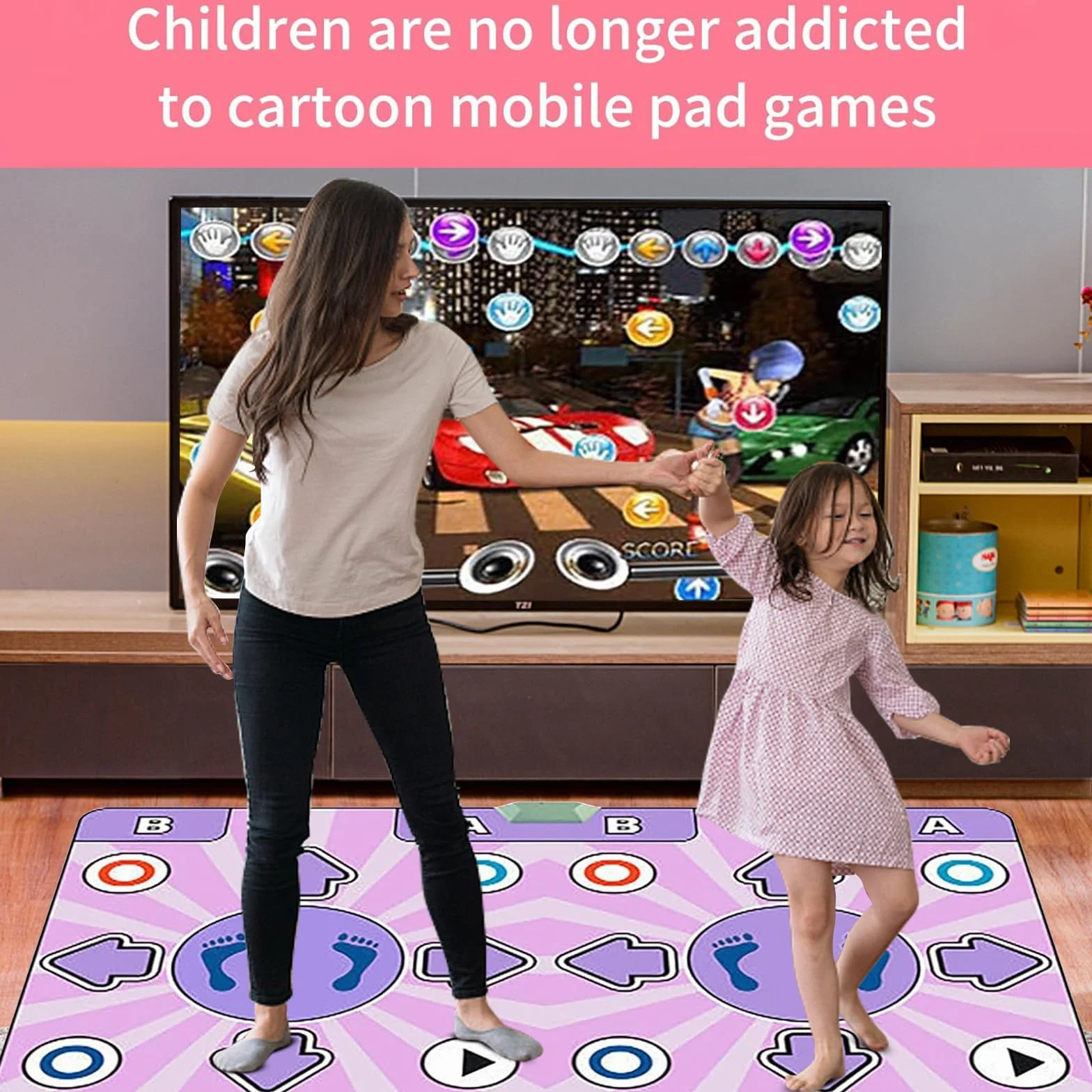 Tappeto da ballo, tappeto da ballo per bambina, tappeto da ballo elettronico con 2 controller di gioco, macchina ricreativa arcade, Arcade1up, Play Hit, tappeto musicale, 100 canzoni e 65 giochi