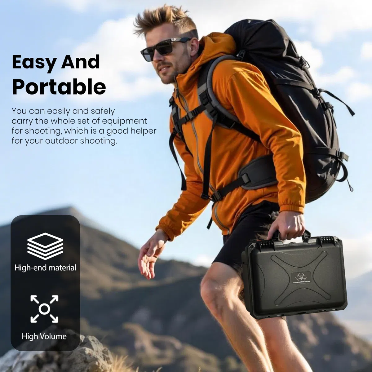 STARTRC Mini 5 Pro Custodia, impermeabile custodia rigida per DJI Mini 5 Pro Fly More Combo accessori controller per DJI RC 2/RC-N3, 7 batterie e hub caricabatterie [Solo valigia]