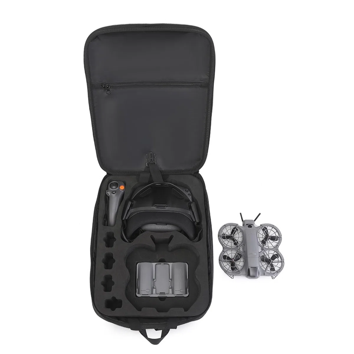 Custodia a zaino per DJI Neo 2 Goggles N3 Borsa a tracolla da viaggio EVA Custodia protettiva Shell Organizzatore portatile per NEO2 Drone Goggles N3 Telecomando, Hub di ricarica Batterie Accessori