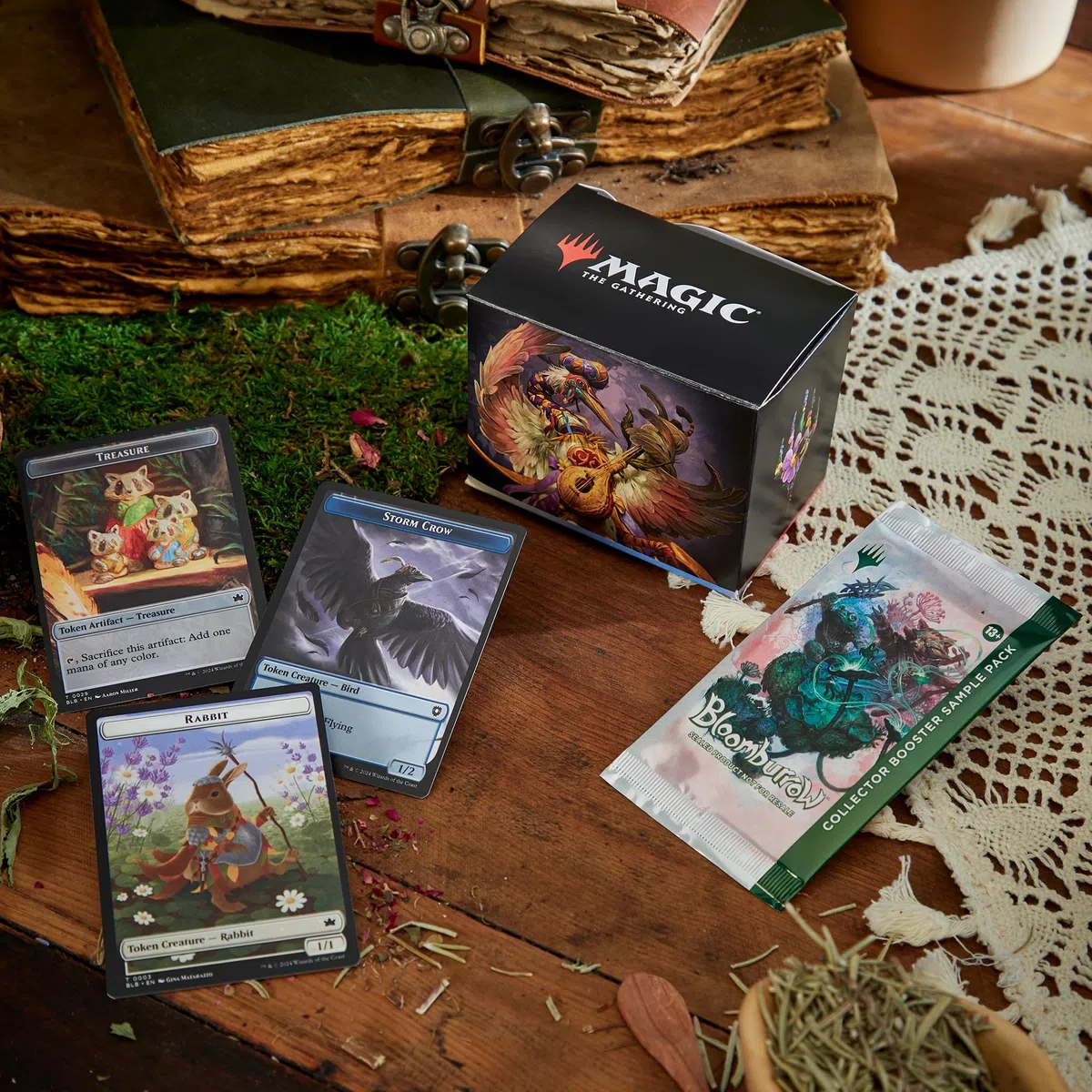 Mazzo Commander di Magic: The Gathering Bloomburrow - La Famiglia Conta (mazzo da 100 carte, Collector Booster sample pack da 2 carte + accessori) (English Version)