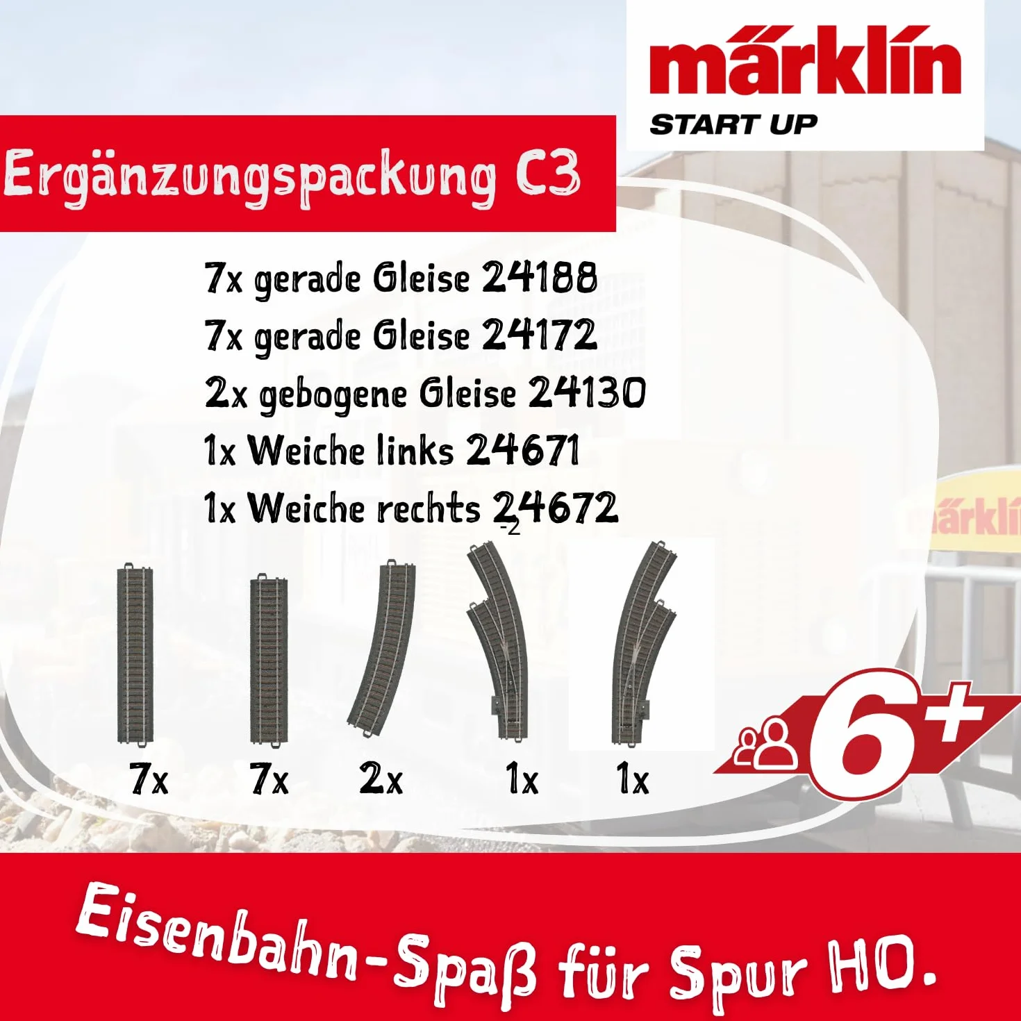 Märklin 24903 - C3- Complemento binario C, Modelli/Colori Assortiti, 1 Pezzo