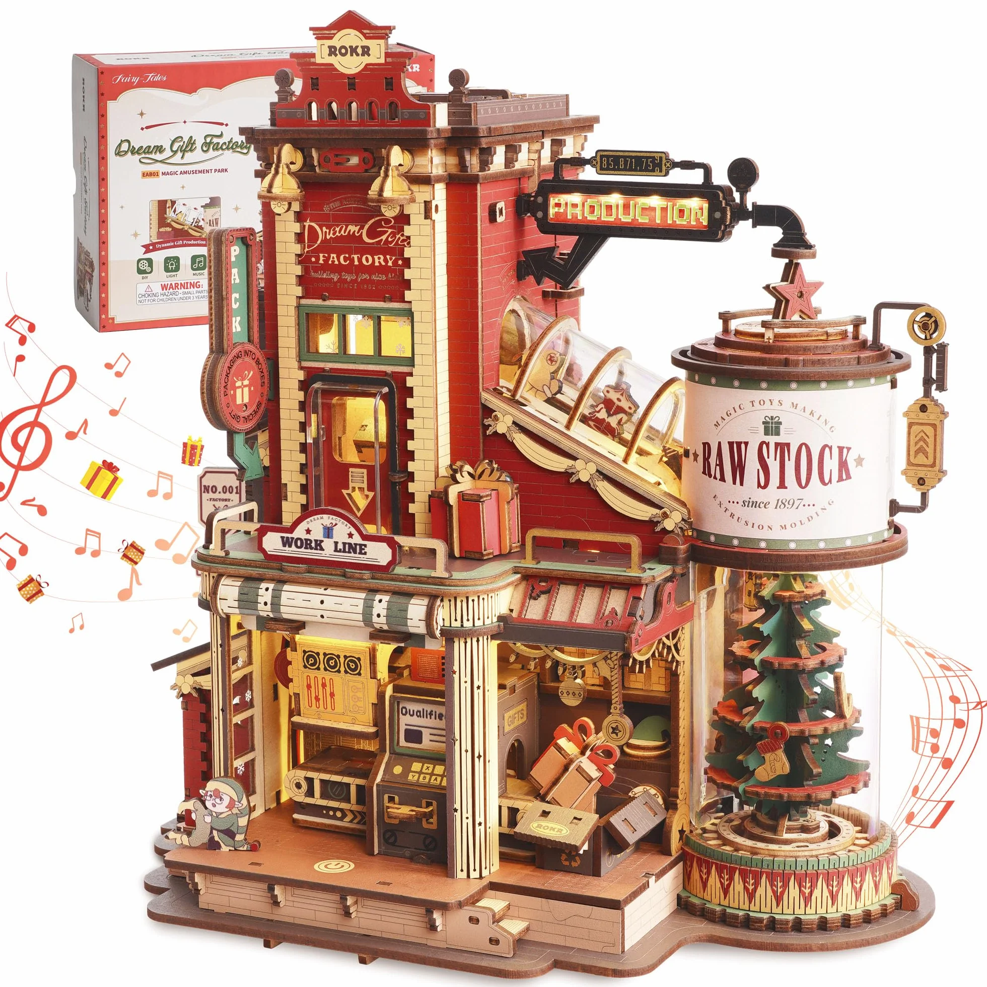 ROKR Puzzle 3D Legno Dream Gift Factory Modellismo da Costruire Adulti Idea Regalo Di Compleanno Unica Per Il Padre Uomo EAB01
