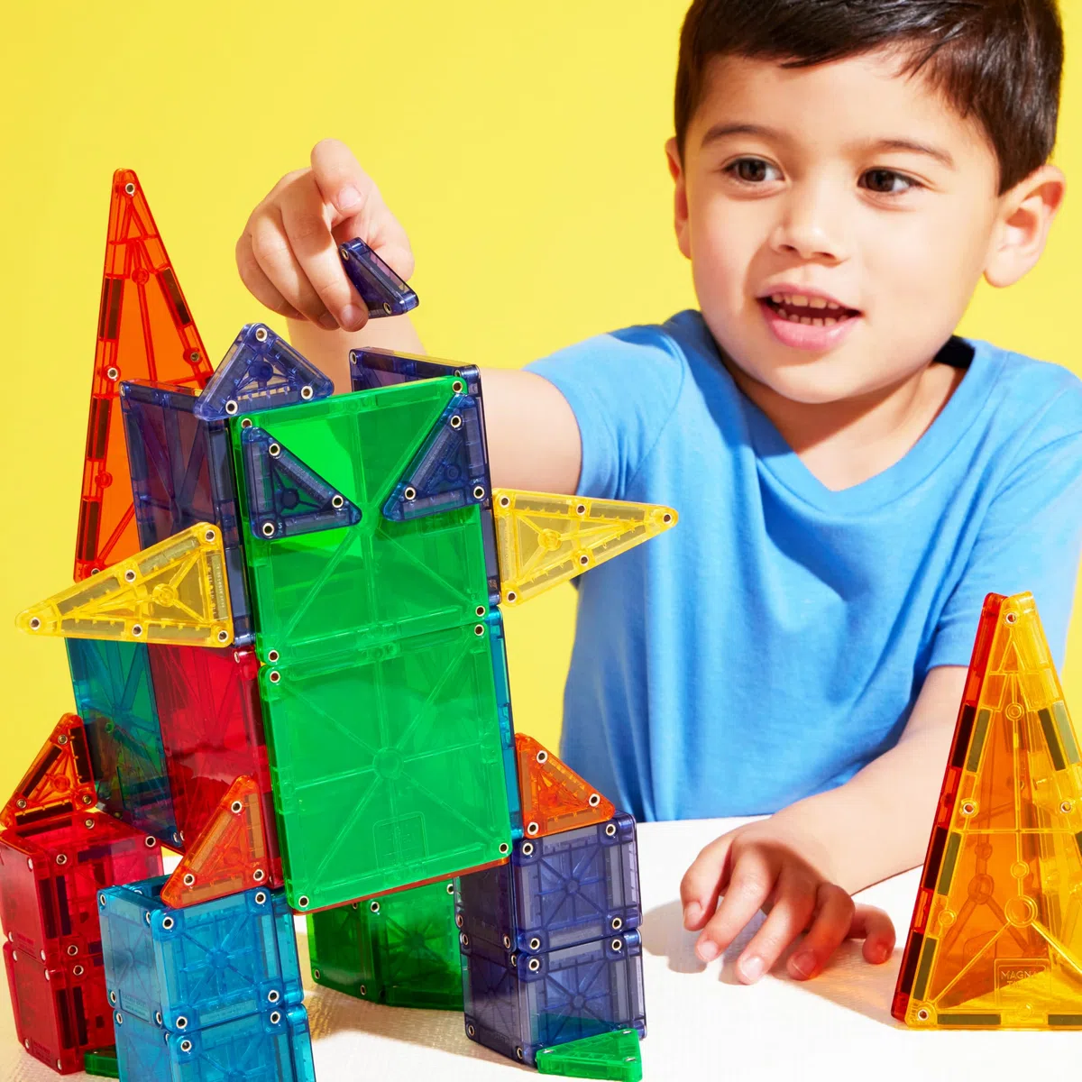 MAGNA-TILES Combo - Set di costruzione magnetica, 62 pezzi, il marchio originale di costruzione magnetica