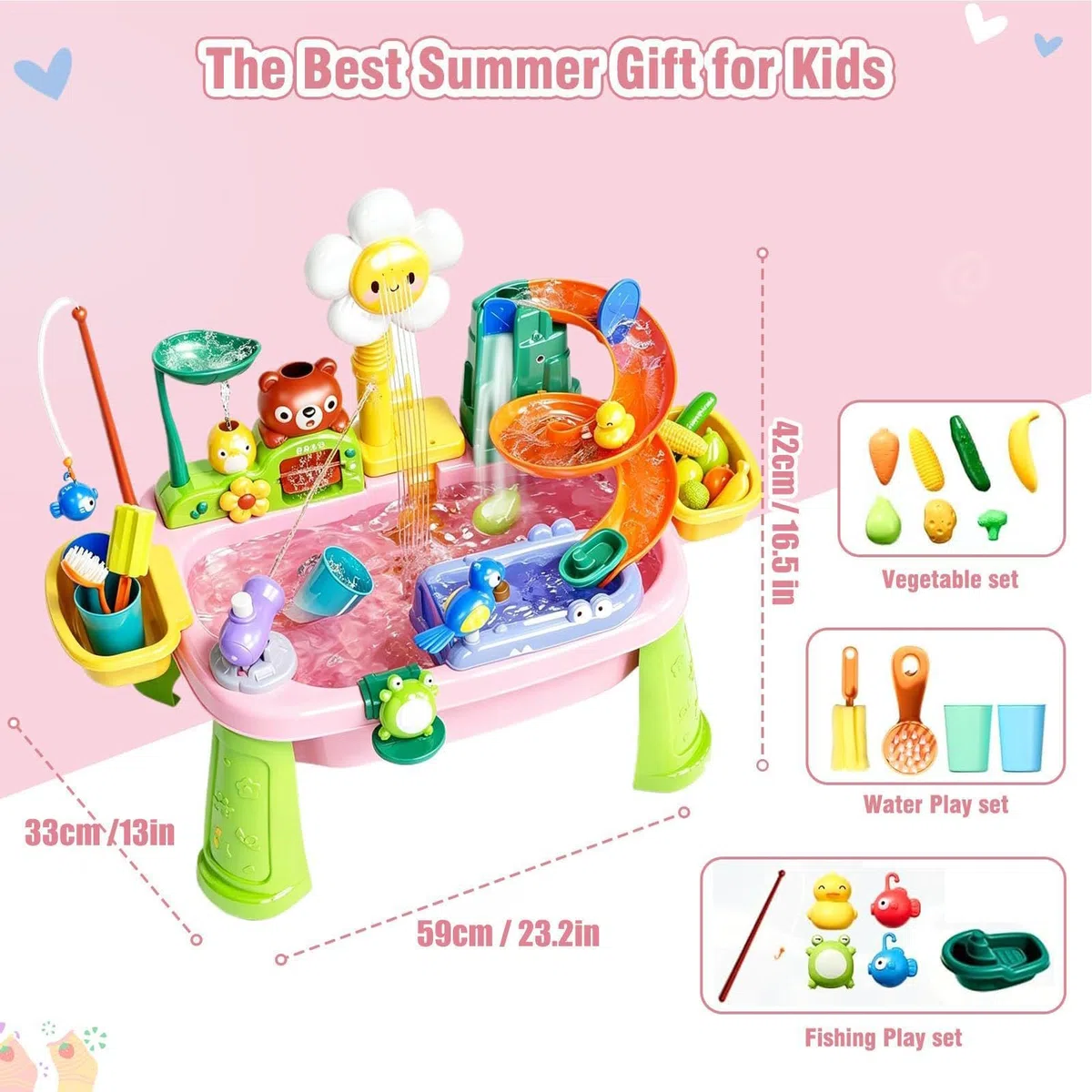 Tavolo Giochi d'Acqua - Giochi Piscina Elettrici Divertenti Educativi,Tavolo Acquatico Con Lavello Cucina,Adatto A Bimbi E Bimbe, Interno Ed Esterno, Casa Giardino Spiaggia Piscina