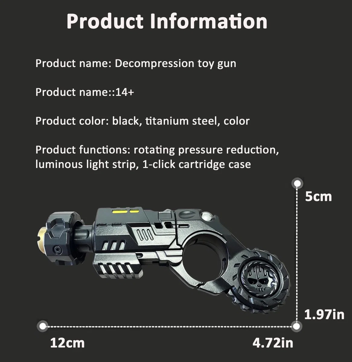Metallo Pistola Giocattolo EDC,20 Proiettili Morbidi Giocattolo Antistress Molteplici Modalità Di Gioco Soft Bullet Guns Toy Con Mini Disco In Acciaio,Da Collezionare/Regalare