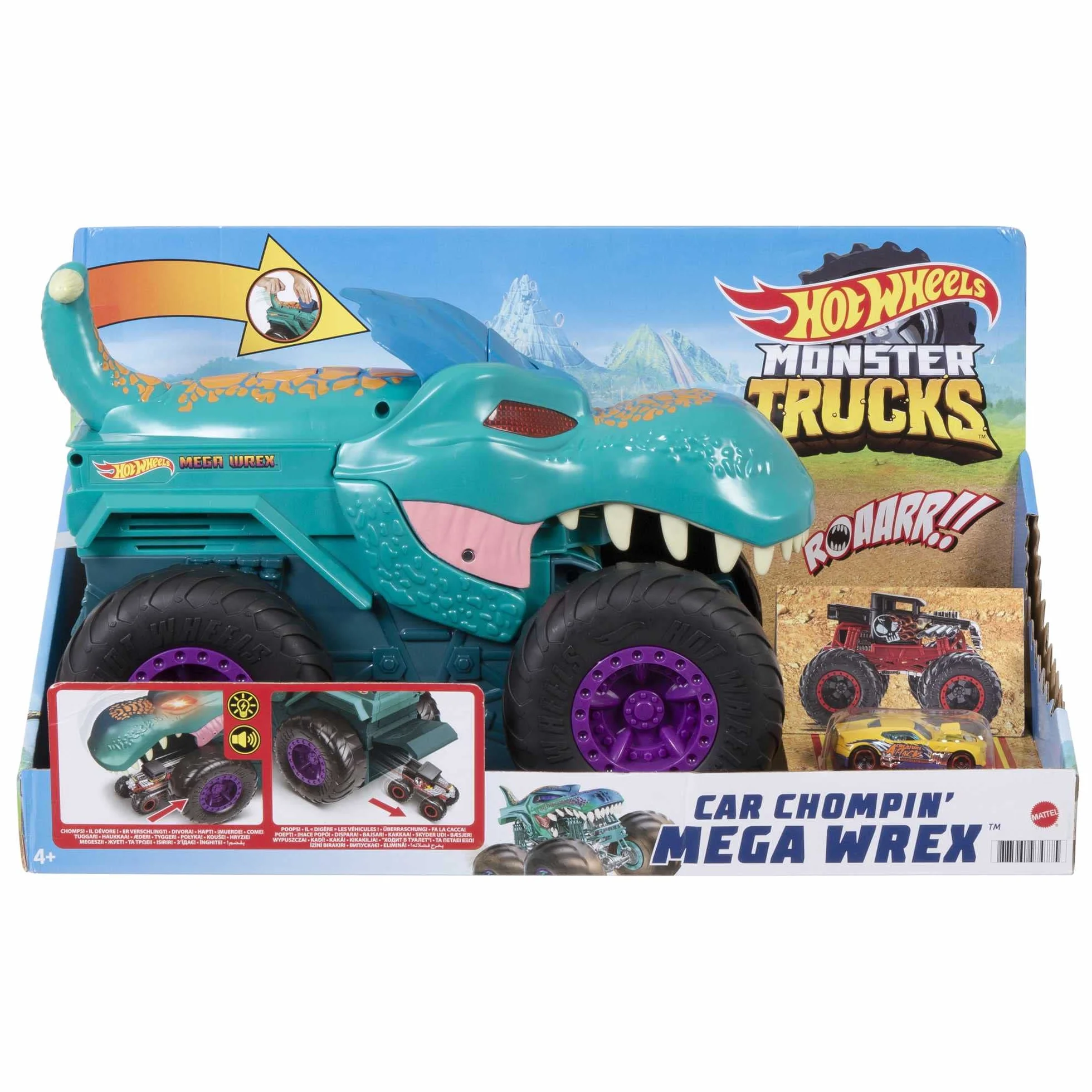 Hot Wheels - Veicolo Monster Trucks Mega Wrexdivora Veicoli, dai 3 Anni in Su, GYL13