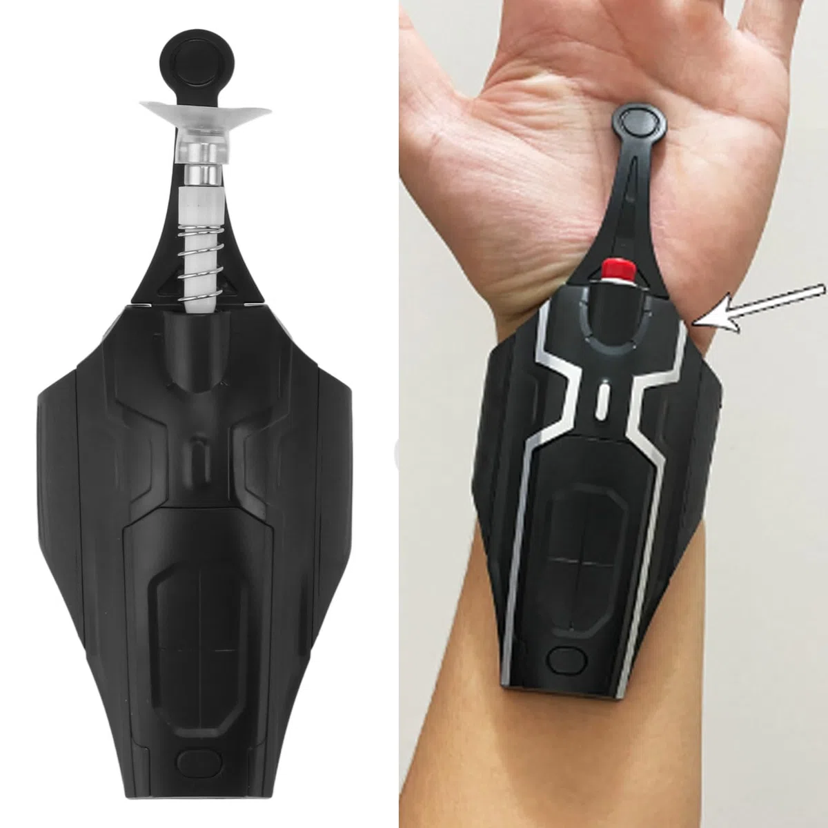 Naroote Ragnatela Giocattolo per Bambini, Spider Silk Launcher Super Hero Polso Giocattolo Distanza di Lancio con Testa Magnetica Adsorbimento Ventosa Sostituzione (seconda Generazione)