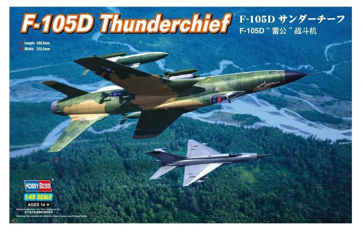 Hobbyboss Kit modello Thunderchief F-105D, scala 1:48, 8000 pollici