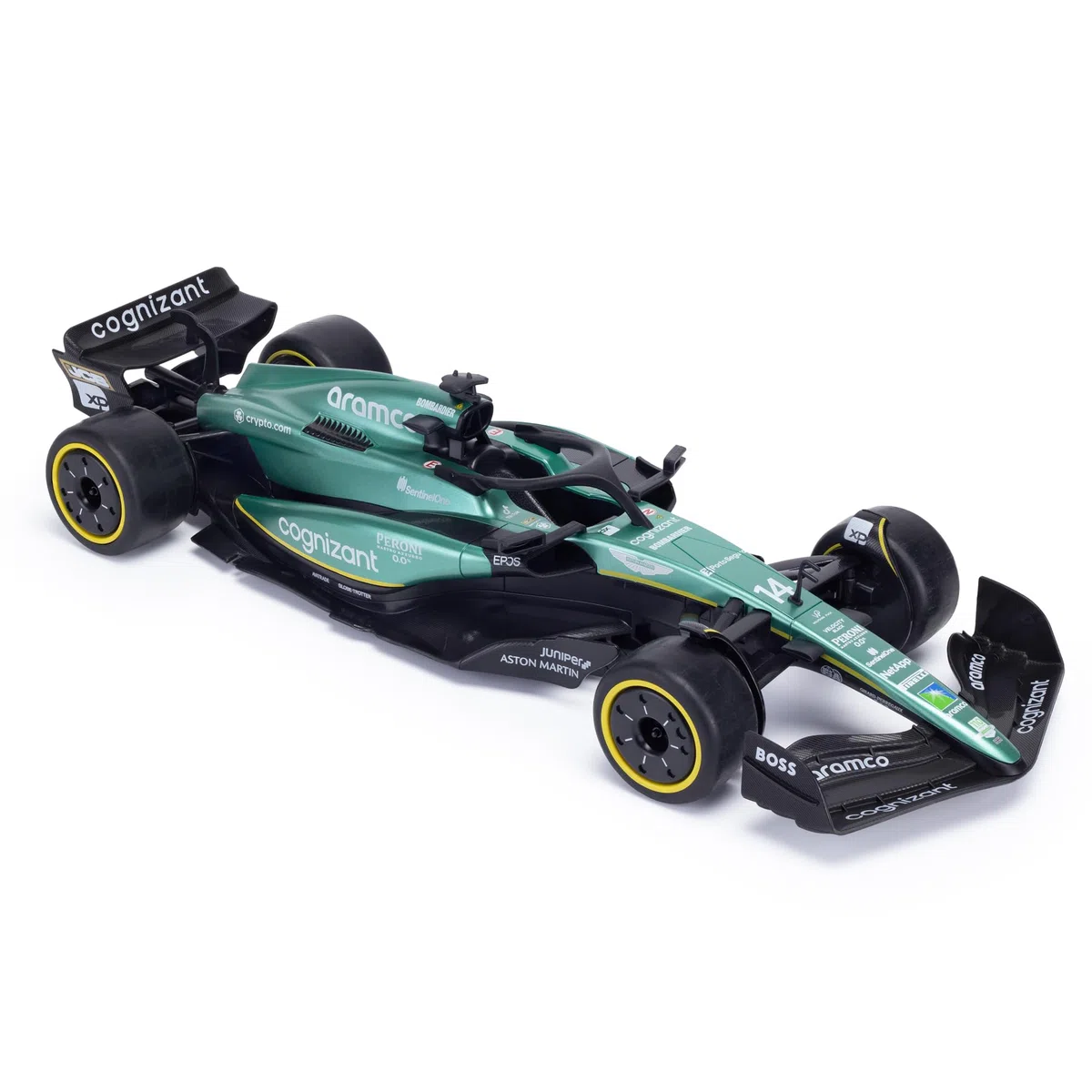 Aston Martin F1 RC Auto radiocomandata AMR22 (scala 1:14) – Telecomando 2,4 GHz – Modello auto da corsa con licenza ufficiale Aston Martin – Conducente: Fernando Alonso & Lance Stroll – Formula 1