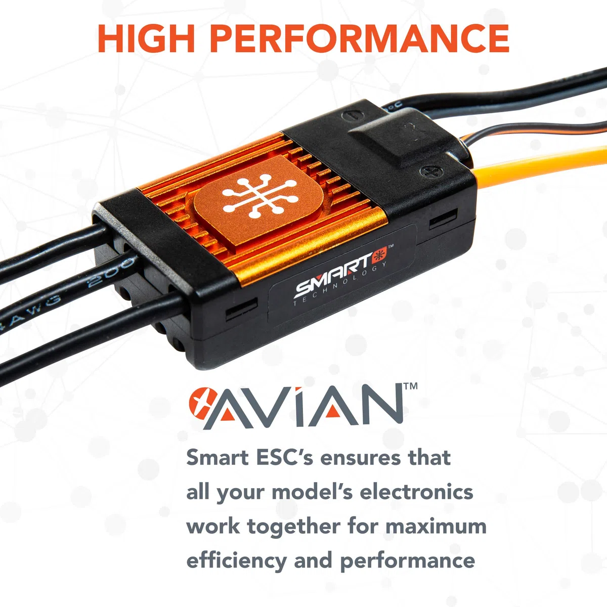 Spektrum Avian 60 Amp Brushless Smart ESC, 3S-6S, SPMXAE1060 Accessori, Multicolore