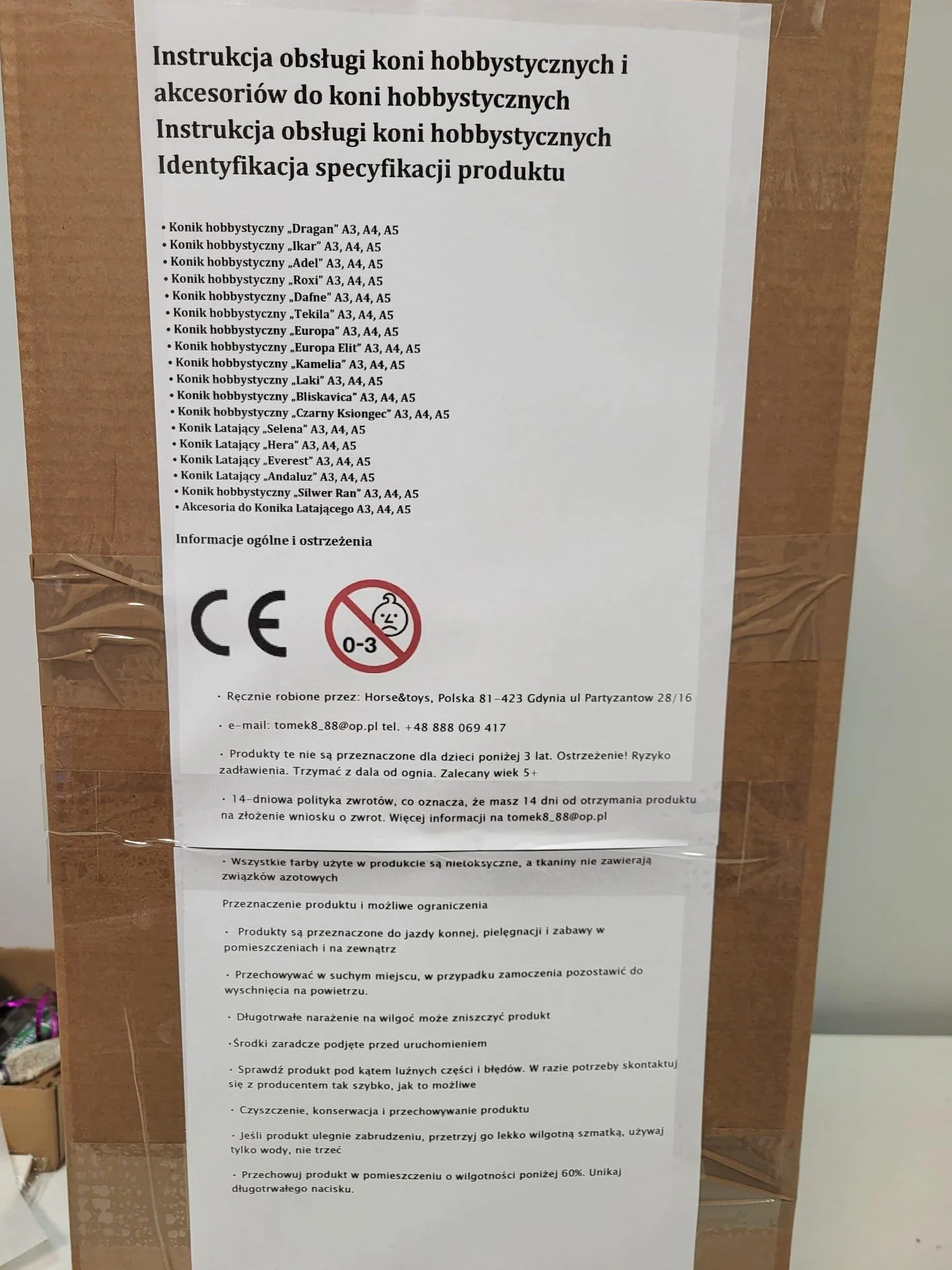 Cavallo A4 (cavallo su un bastone) Hobby Horse A4 completo di cantar come da foto (blaak)
